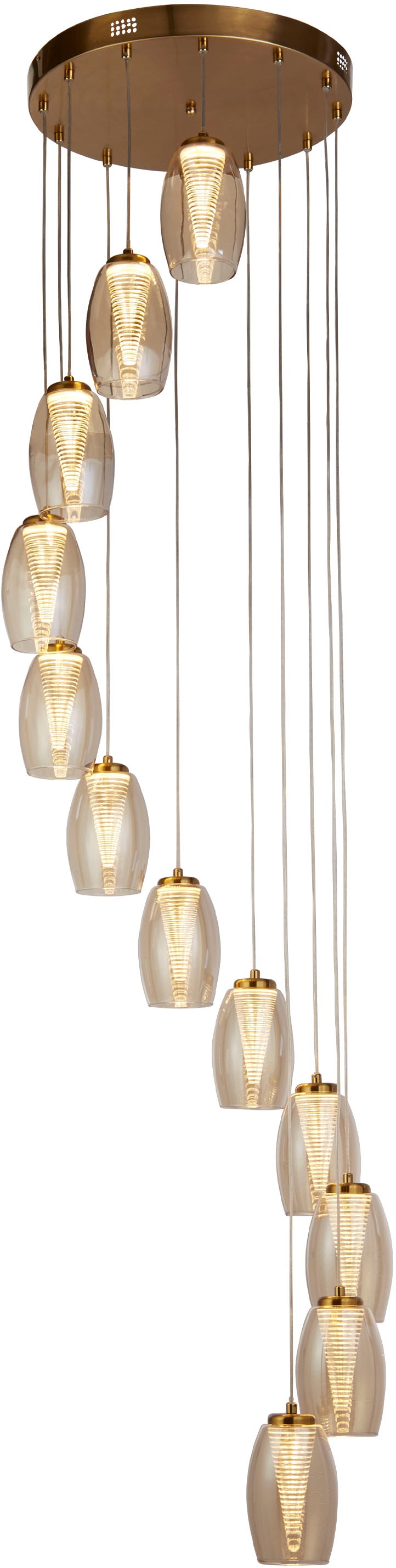 Searchlight LED-Hängeleuchte »Hängeleuchte Cyclone, 12-flammig« LED-Modul 1 Stk. Warmweiß Stalaktit-Optik