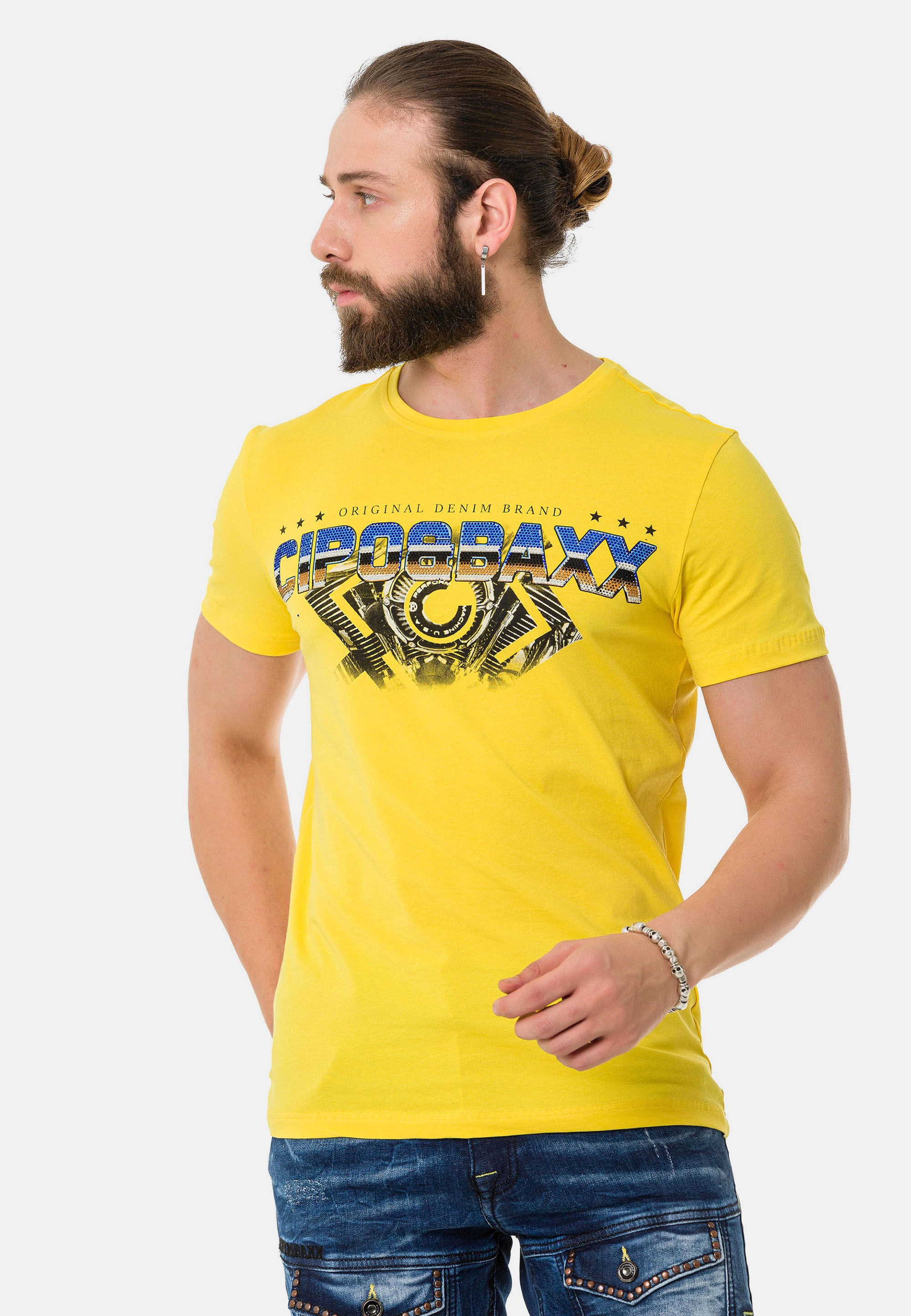 Cipo & Baxx T-Shirt "T-Shirt", extravaganter Marken-Schriftzug günstig online kaufen