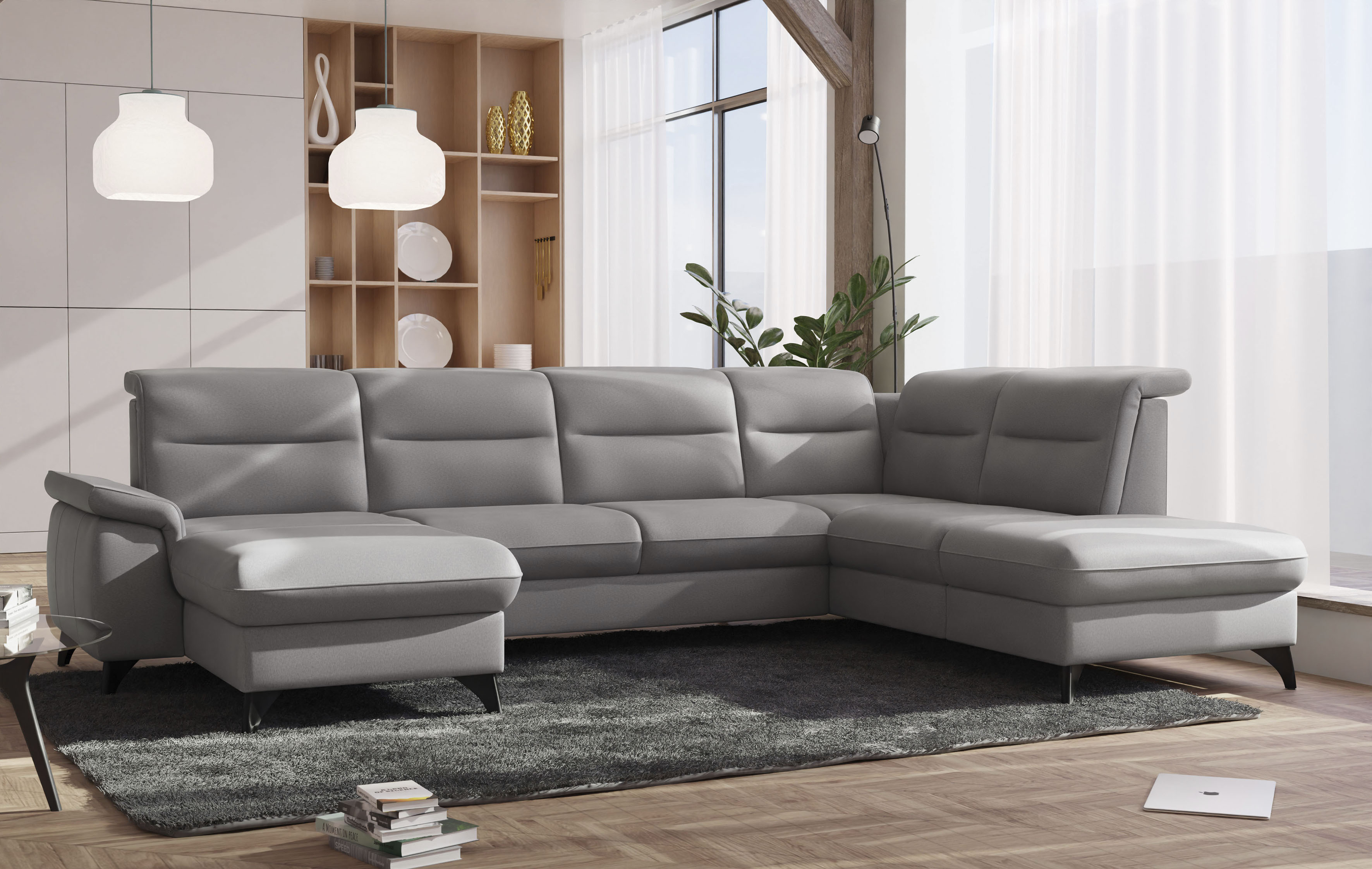 sit&more Wohnlandschaft "Astoria U-Form" wahlweise mit motorischer Relaxfunktion
