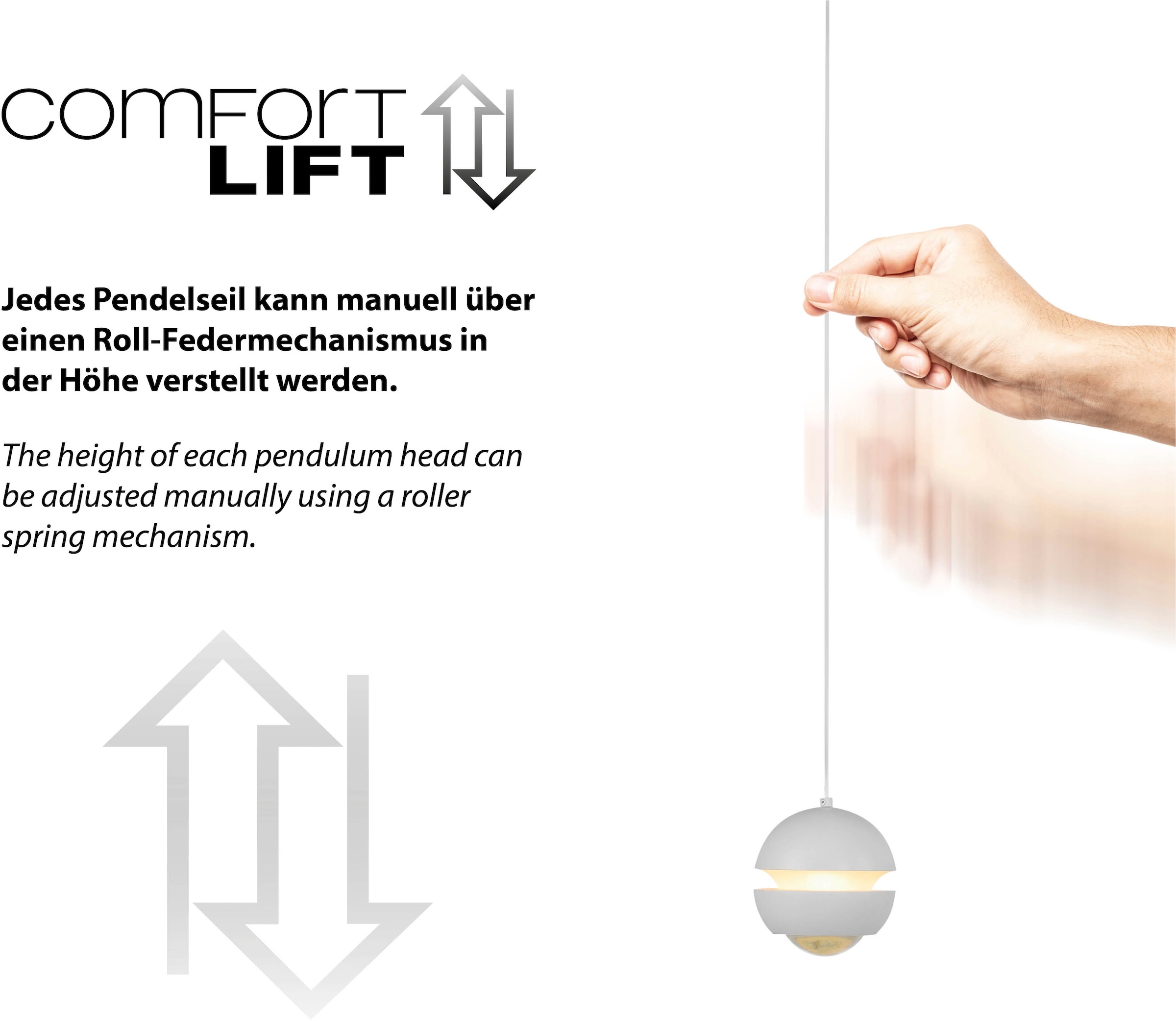 SCHÖNER WOHNEN-Kollektion LED Pendelleuchte »LINI« LED-Board 1 Stk. Warmweiß SCHÖNER WOHNEN Kollektion, Comfort-Lift