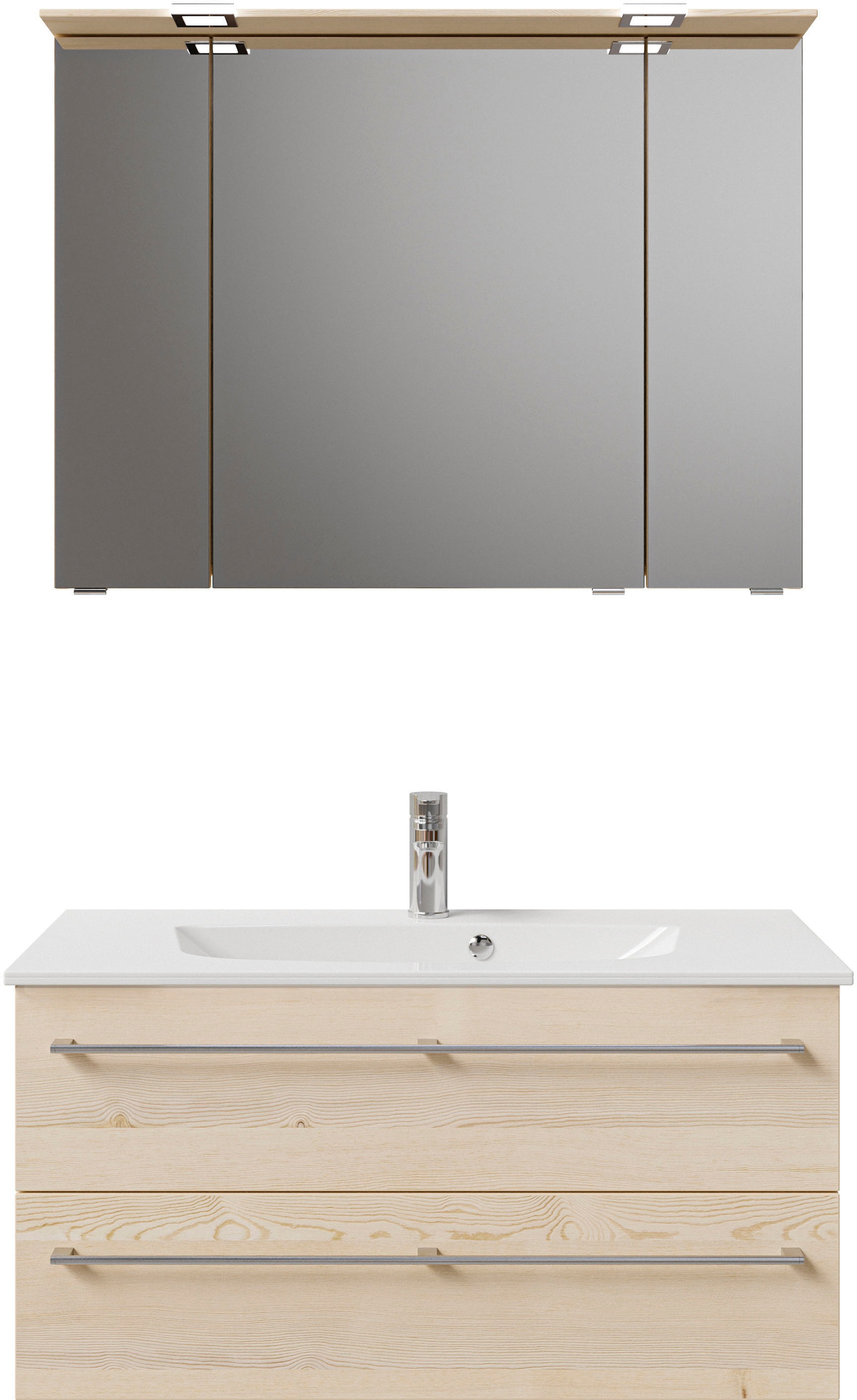 Saphir Badmöbel-Set "Serie 6025 2-teilig Mineralmarmor-Waschtisch mit LED-S günstig online kaufen