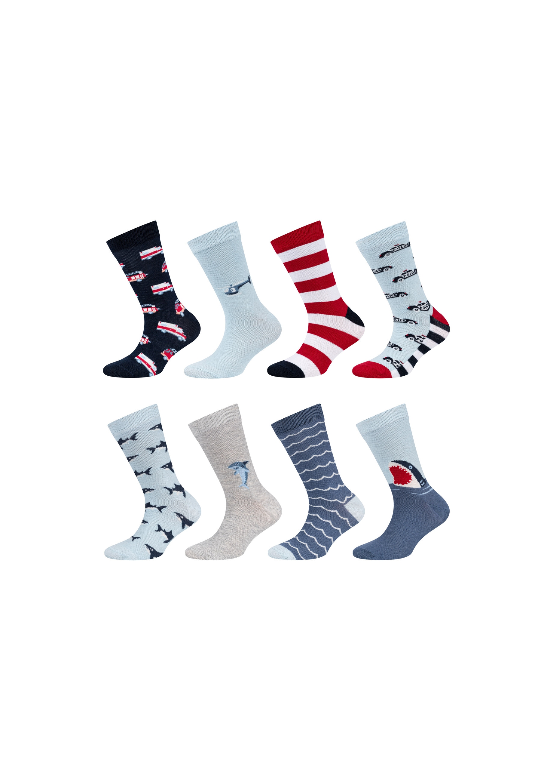 Camano Socken "8er Pack" 8er Pack Ohne drückenden Gummibund, Mit OCS zertifizierter Baumwolle