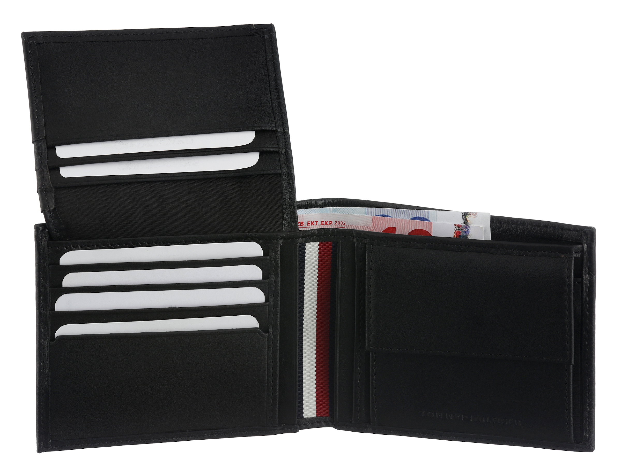 Tommy Hilfiger Geldbörse »TH PREM LEA CC FLAP AND COIN«, Men Geldbeutel, Portemmonnai mit Logo-Schriftzug und Logoflag