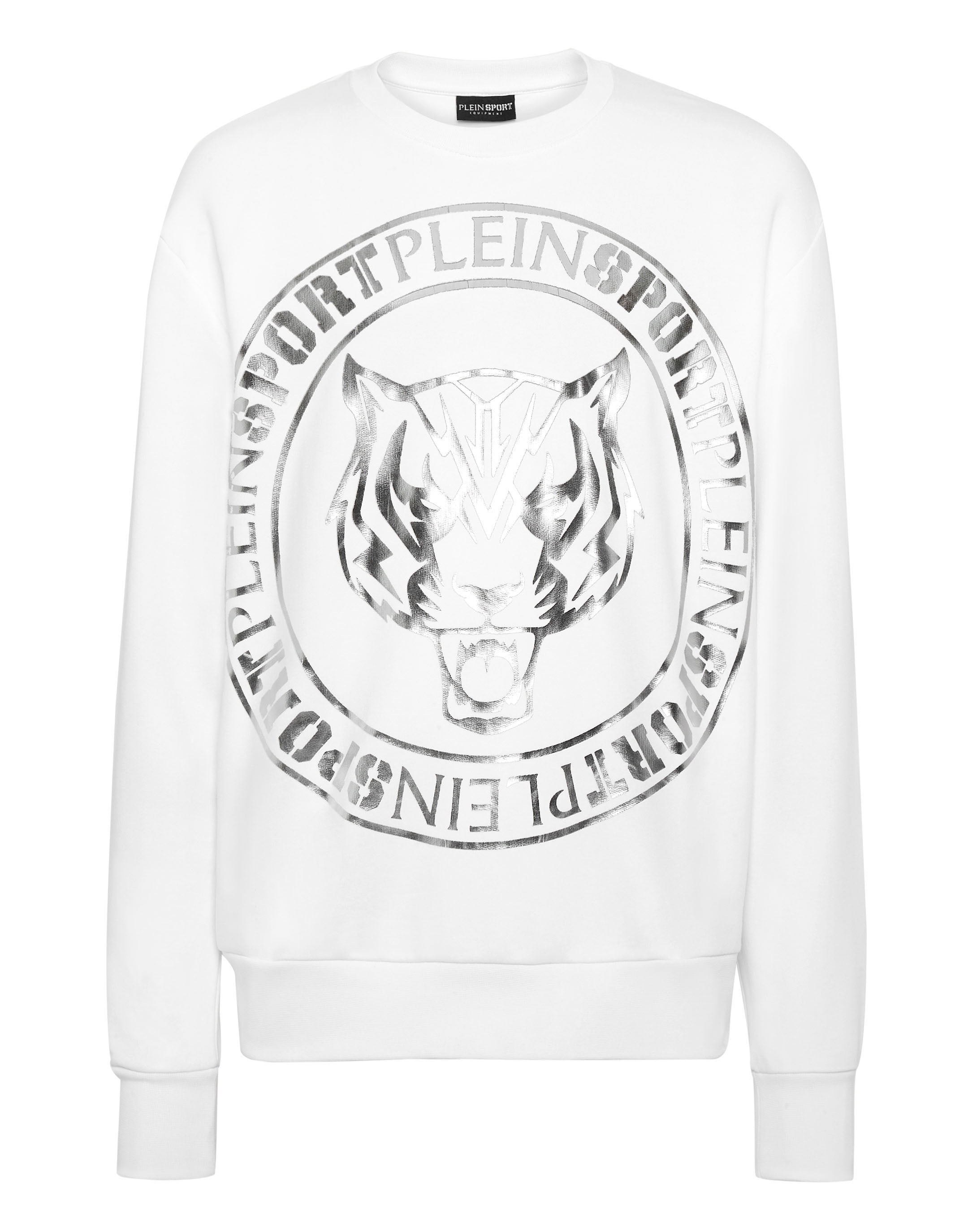 PLEIN SPORT Jungen Sweatshirt "Tiger", weiß, Gr. L, Obermaterial: 88% Baumwolle, 12% Polyester, Sweatshirts