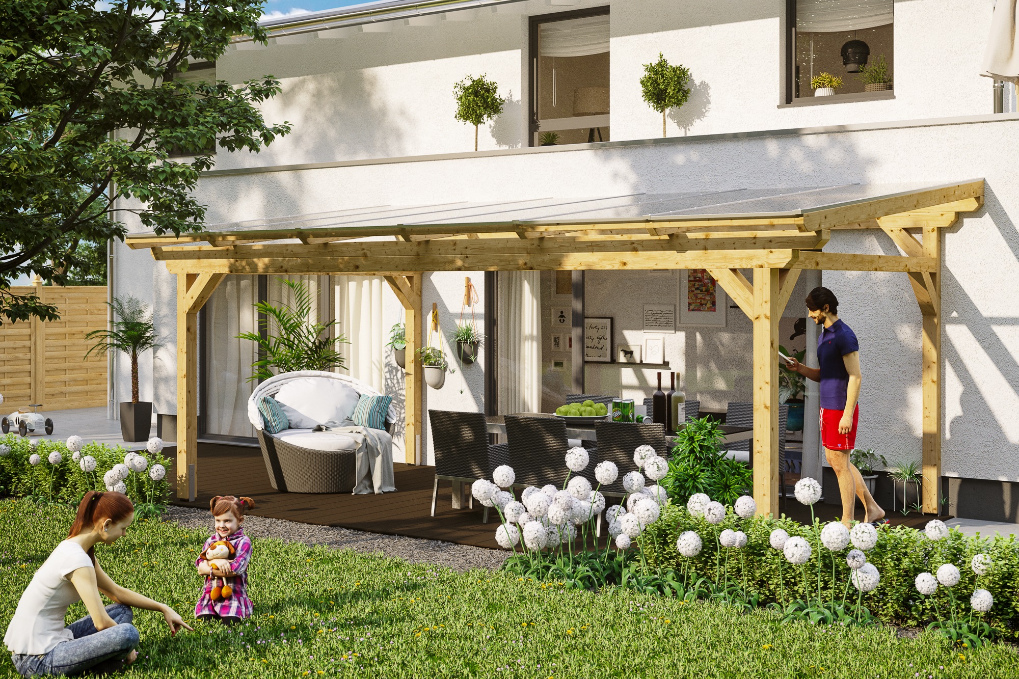 Skanholz Terrassendach »Sanremo«, Leimholz