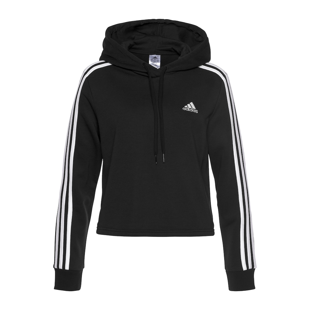 adidas Sportswear Kapuzensweatjacke »ESSENTIALS 3-STREIFEN CROPPED HOODIE«, (1 tlg.)