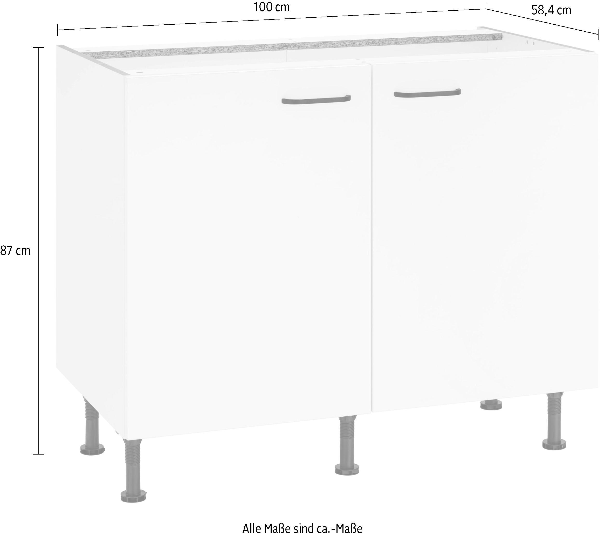 | Breite »Elga«, Soft-Close-Funktion, Unterschrank 100 OPTIFIT höhenverstellbare BAUR mit cm Füße,