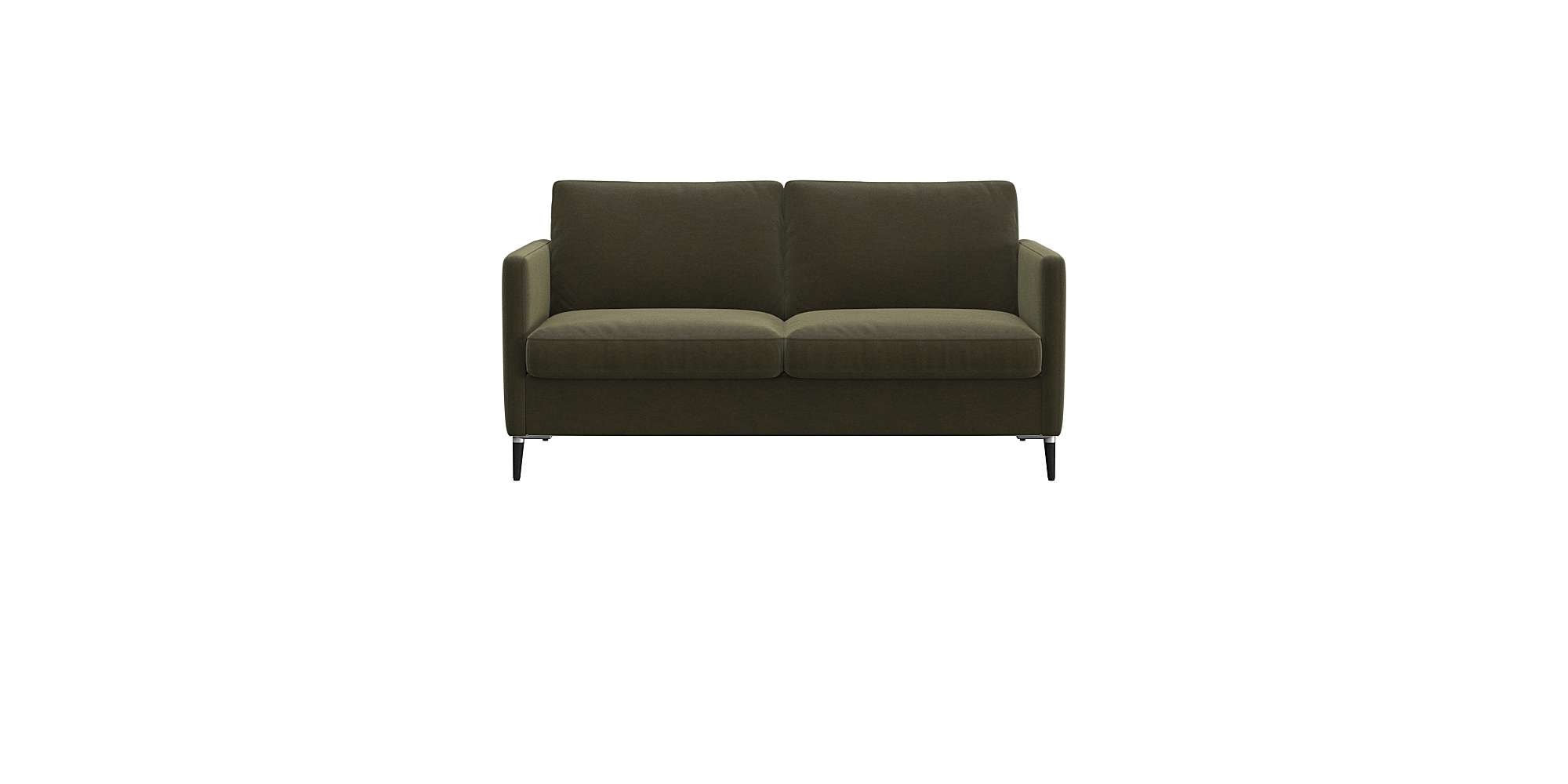 FLEXLUX 2-Sitzer "Fiore, super Sitzkomfort durch Kaltschaum im Sitz" schmale Armlehnen, Füße Alu+schwarz
