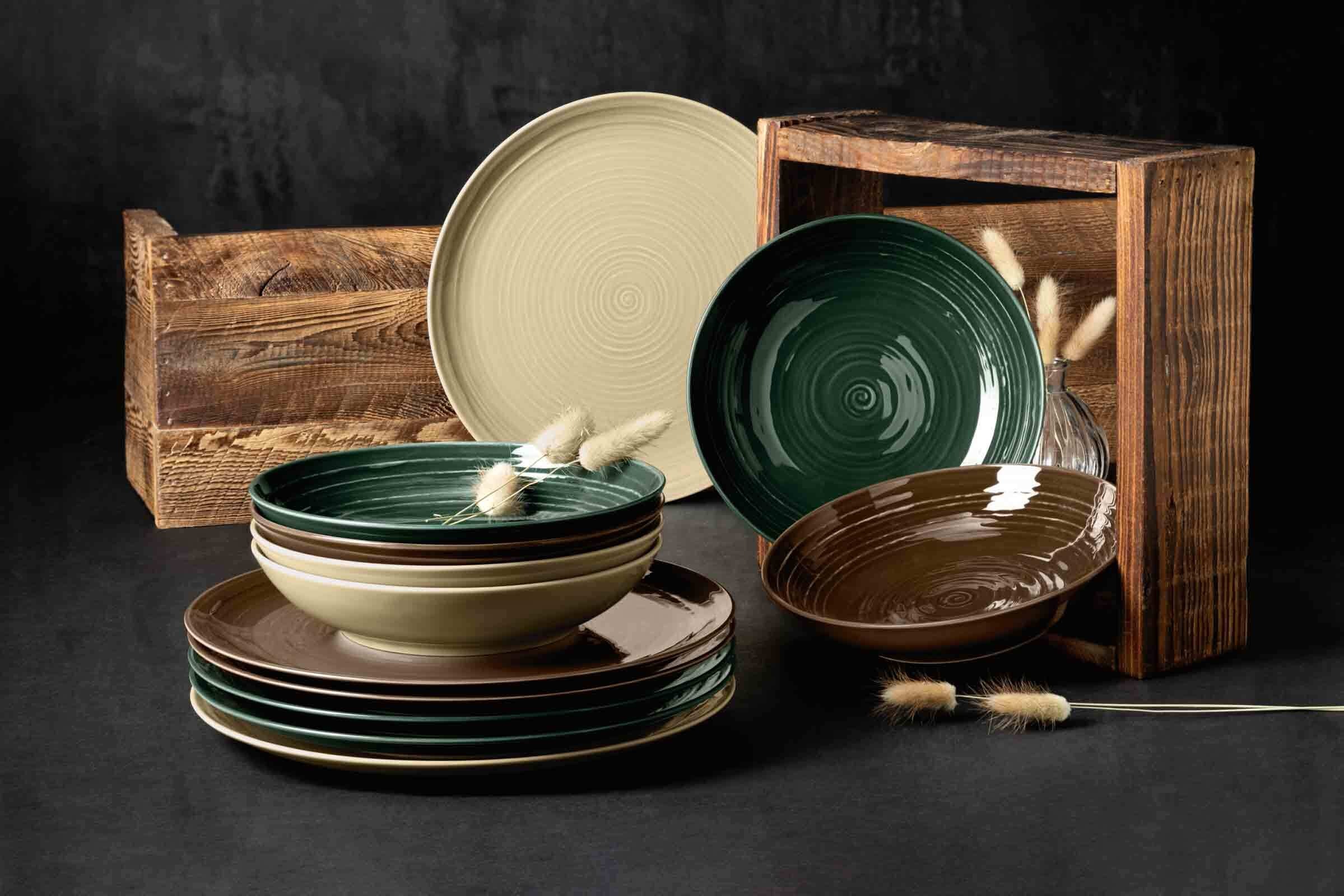 Pizzateller SELTMANN WEIDEN "Pizzateller Terra ø 31,5 cm 6er Set", weiß, L:31,5cm, Speiseteller 3