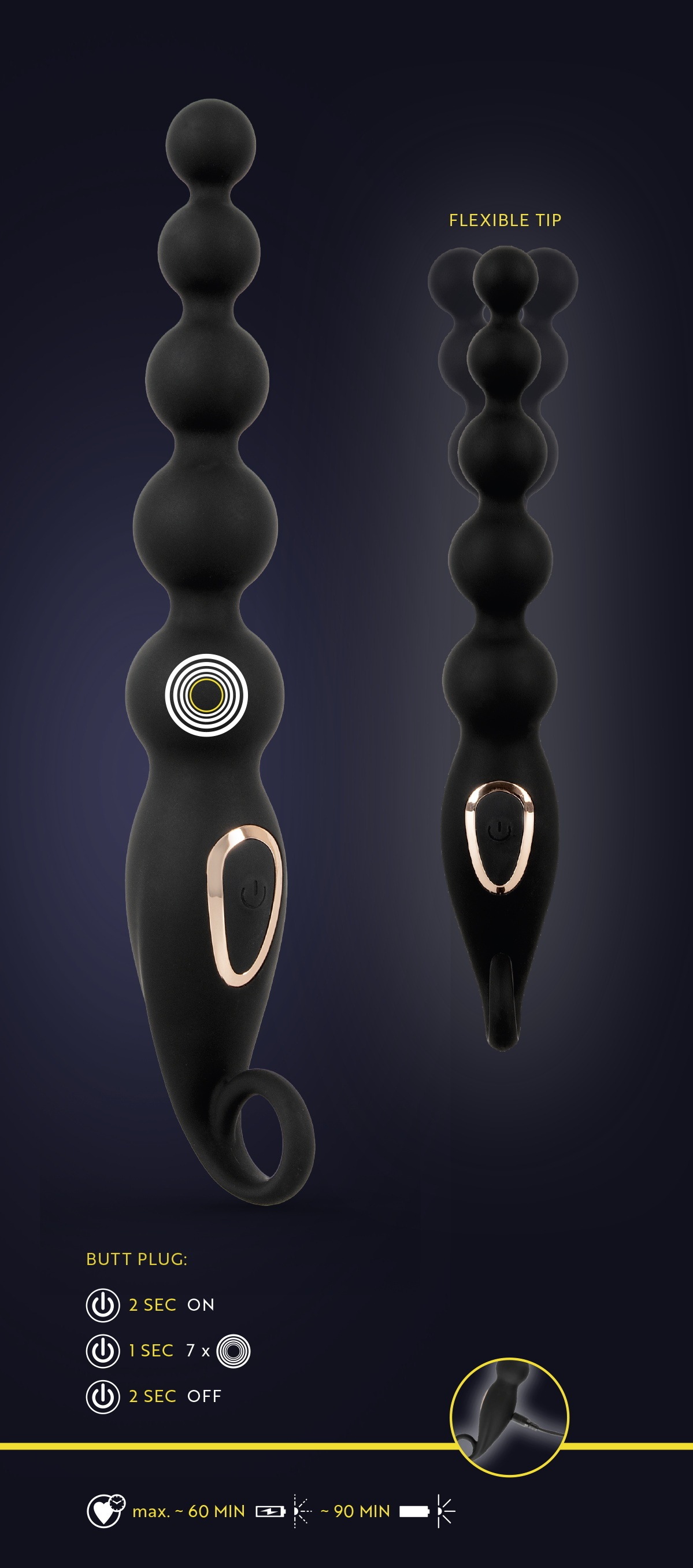 ANOS Anal-Stimulator »vibrierende Analkette Anal Beads with Vibration« ()