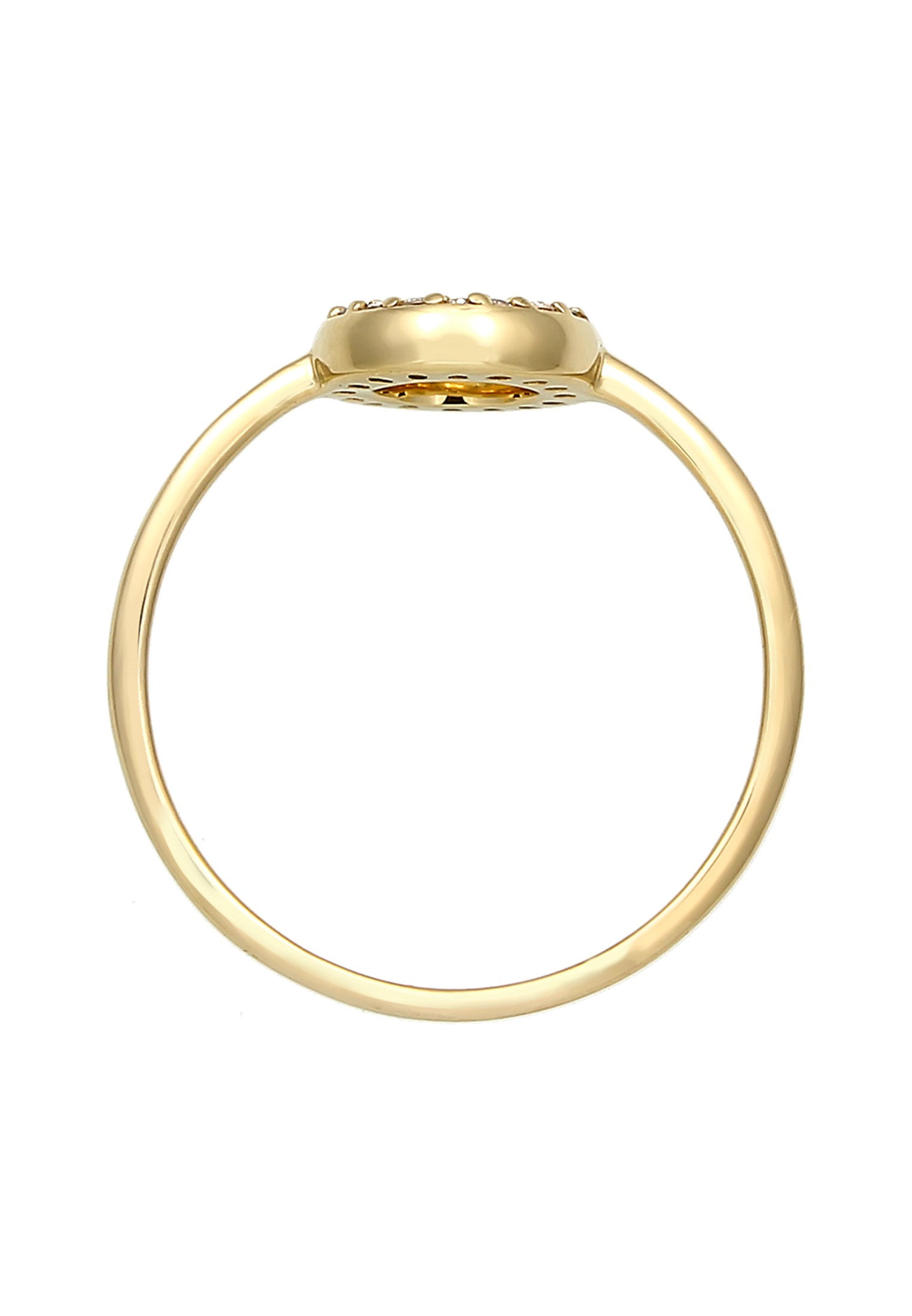 Elbi Diamonds Circle Diamond White 9K Yellow Gold Size 58 2