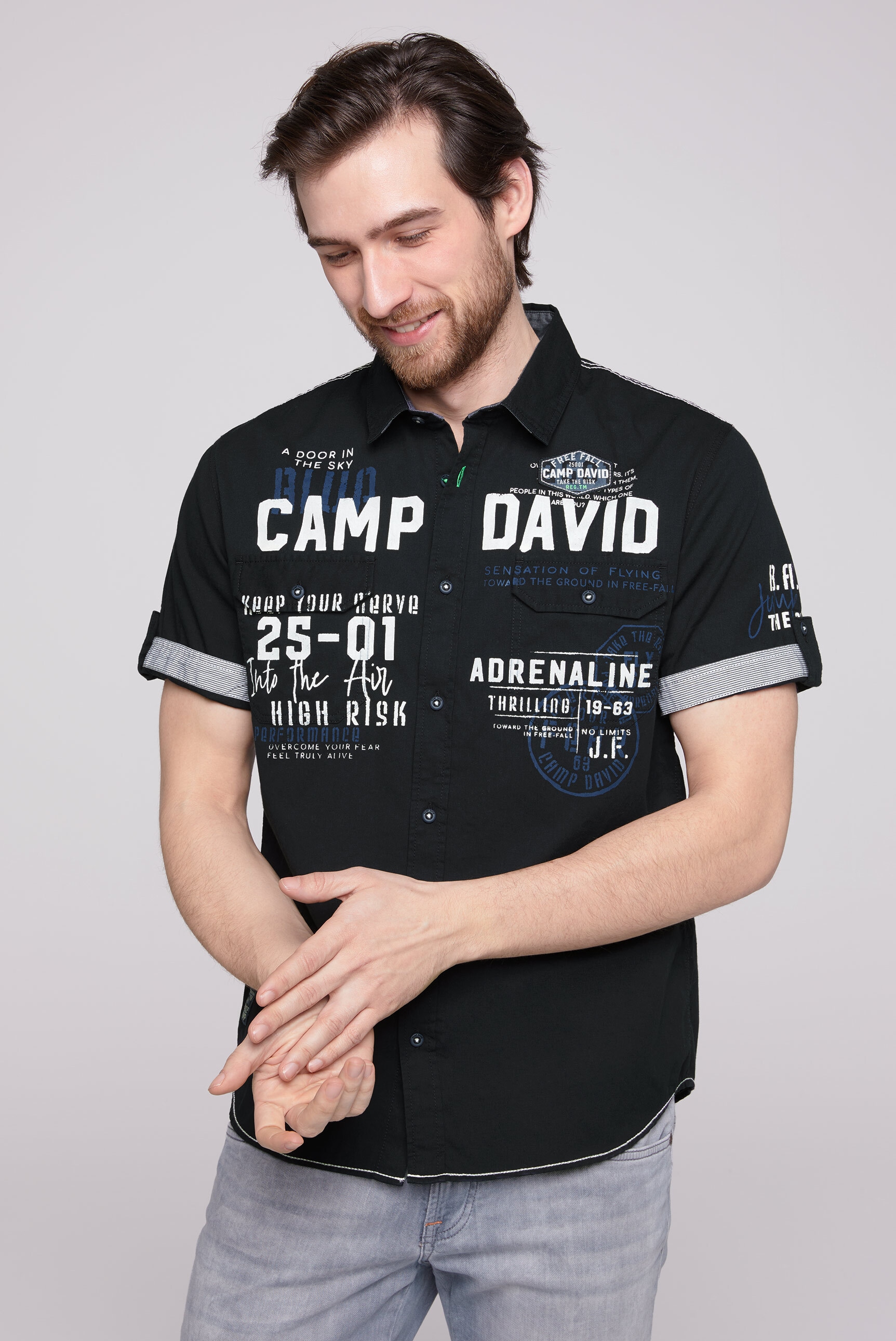 CAMP DAVID Kurzarmhemd, aus Bio-Baumwolle