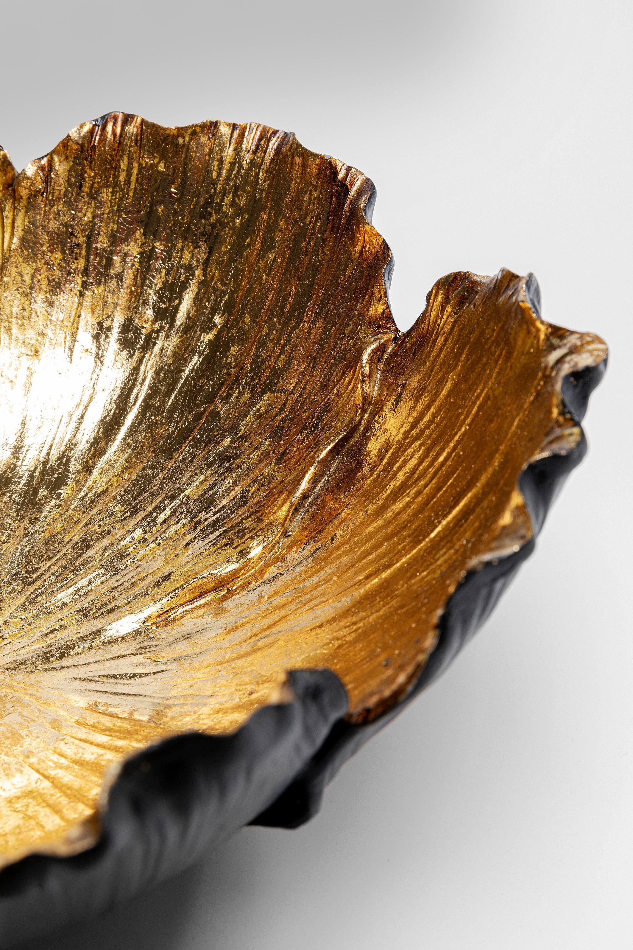 Kare Design Schale »Flower Bloom Schwarz Gold« aus Polyresin (Kunststein) aus foliertem Polyresin