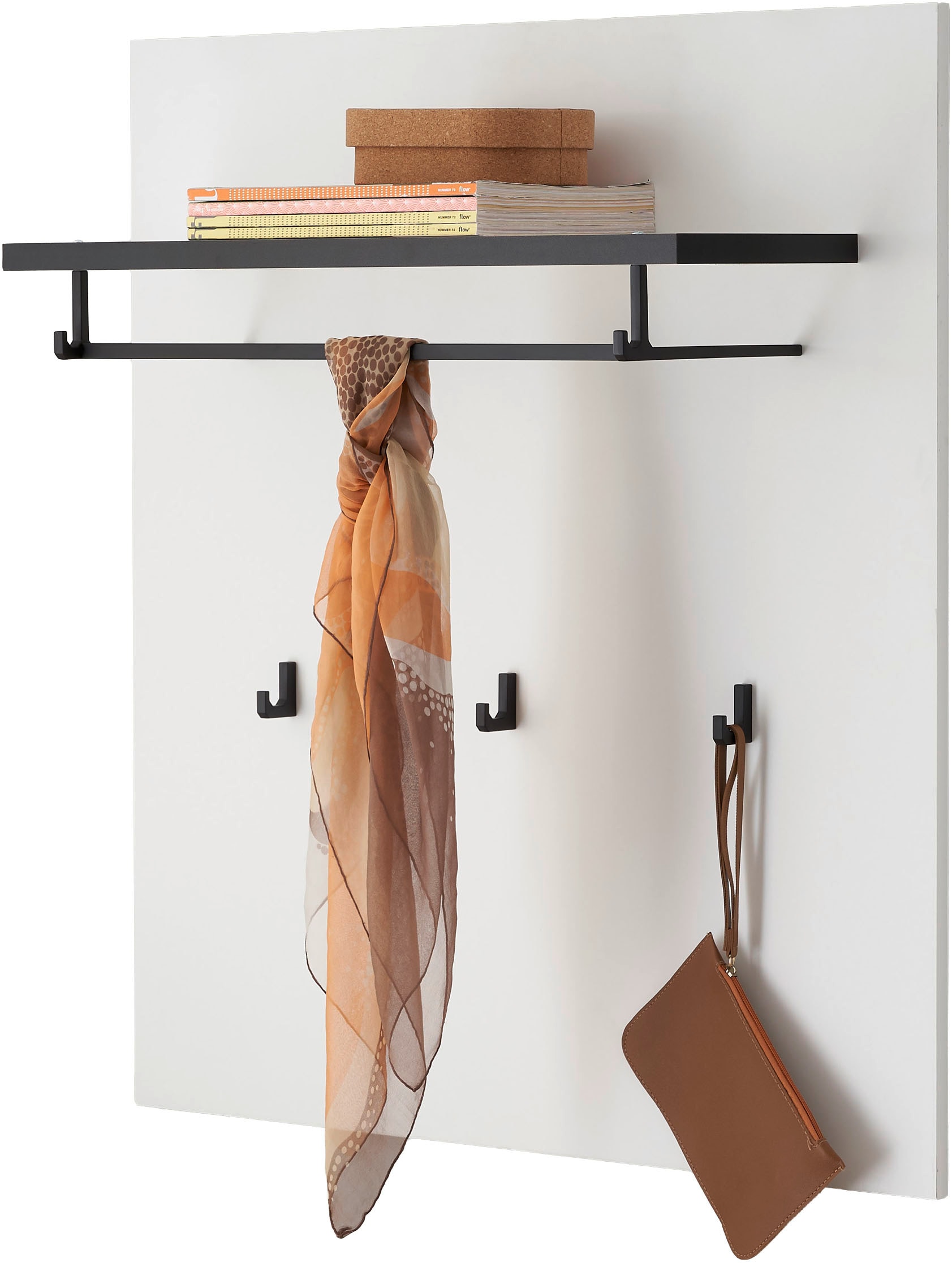 Home affaire Garderobenpaneel »Cantara, Wandregal, Flurgarderobe mit Hutablage, Kleiderstange & Haken« vielseitig einsetzbar, in zwei Farben verfügbar, 79 cm breit