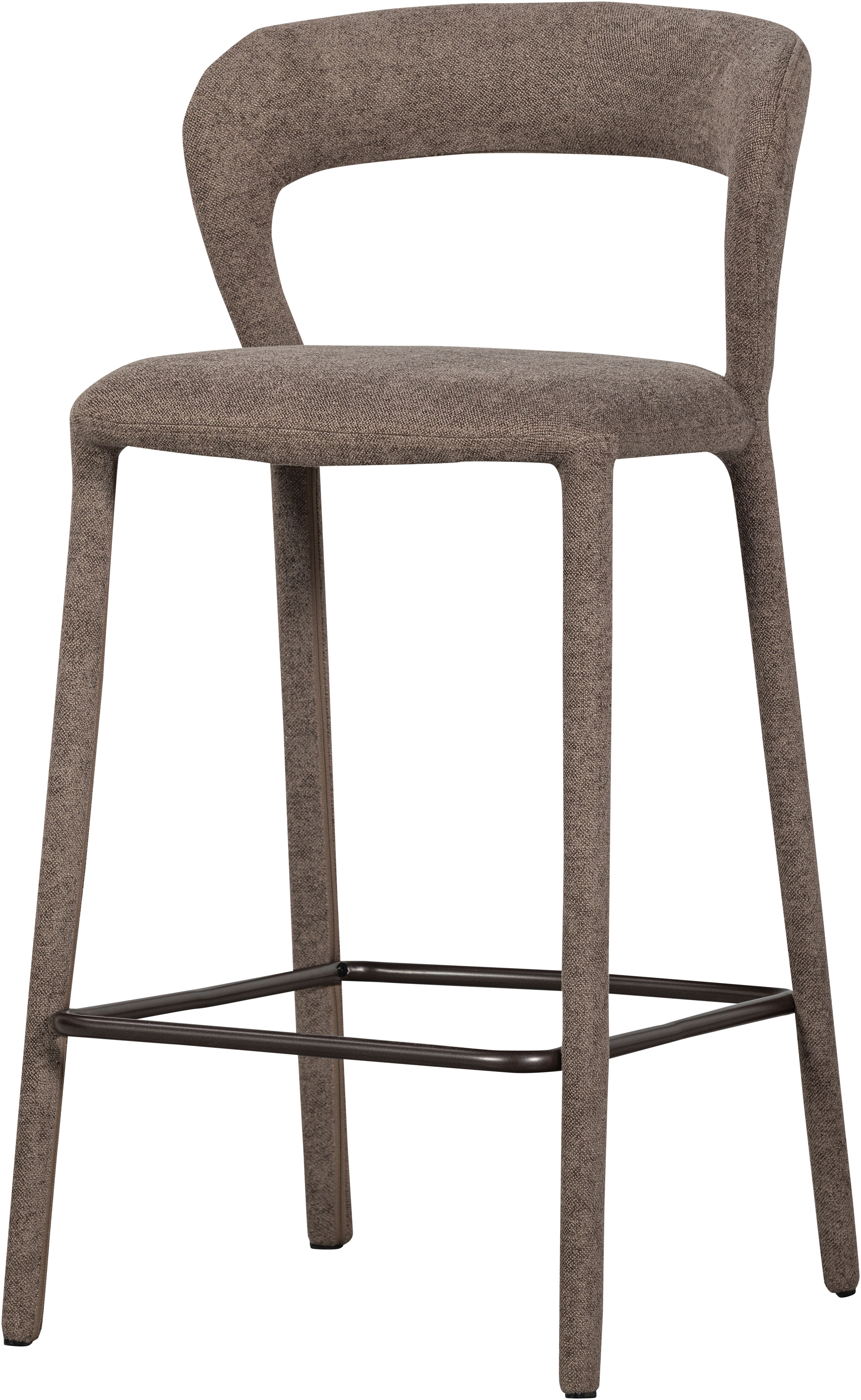 WOOOD Barhocker "Noble mit vollgepolstertem Gestell und Fußstütze B 48 x T 52 x H 95 cm" Gewebter Bezug, Hohe Verschleißfestigkeit, Tragkraft 150 kg