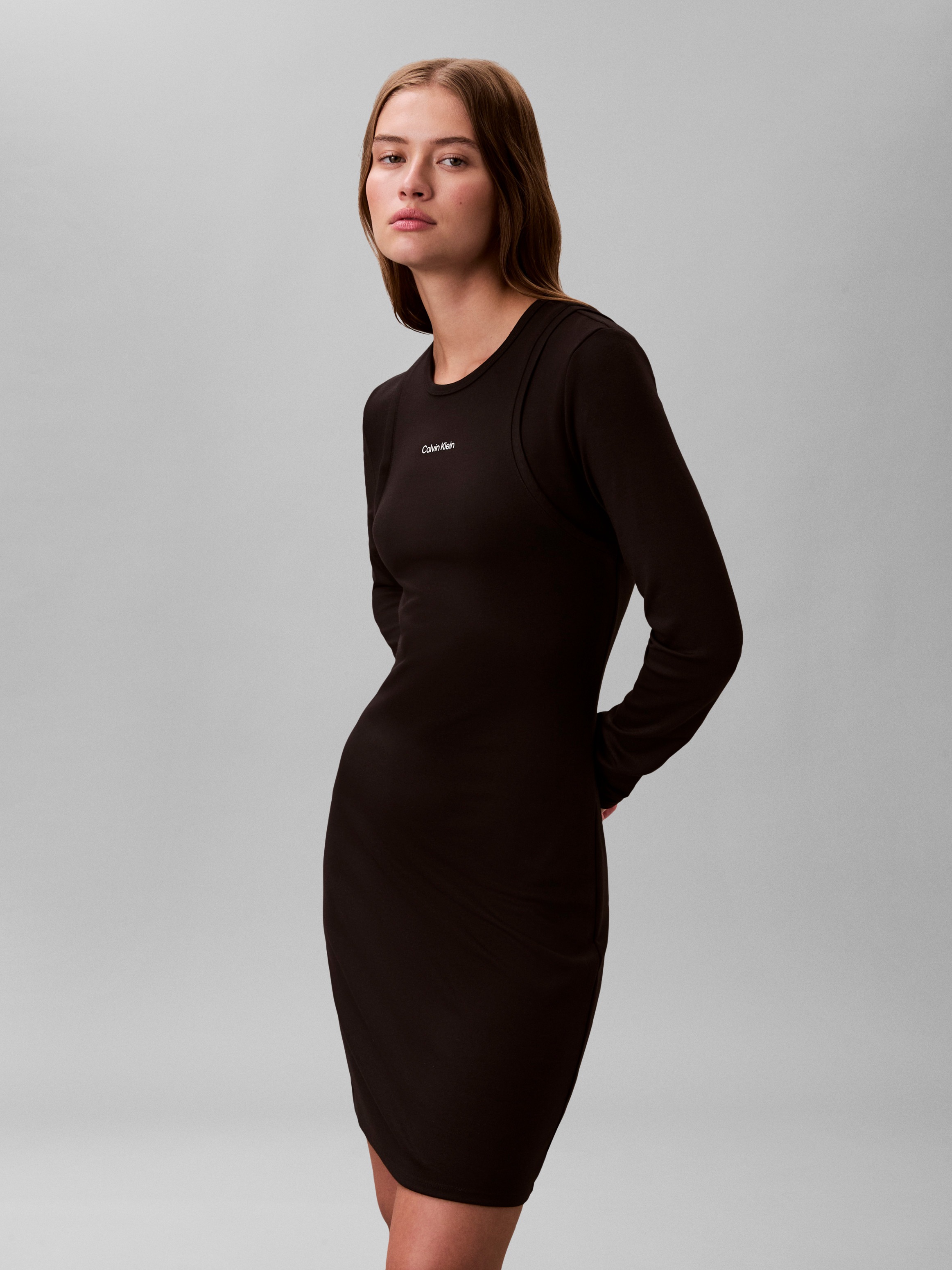 Calvin Klein Jeans Minikleid Ohne Tasche Körpernahe Passform mit Rundhalsau günstig online kaufen