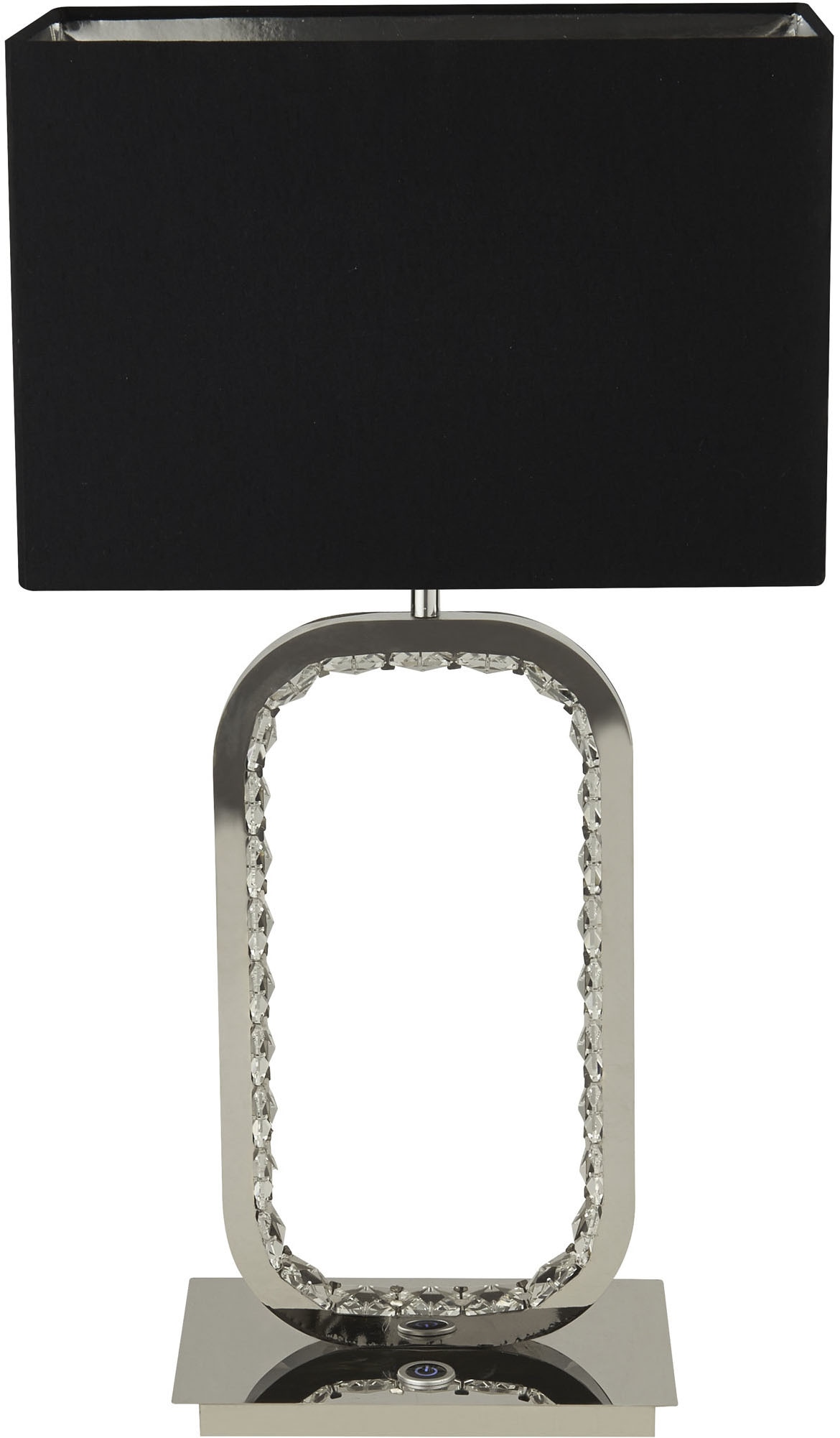 Searchlight Tischleuchte »Aura Tischlampe LED-Sockel - Chrom mit Kristallglas« E27 1 Stk.