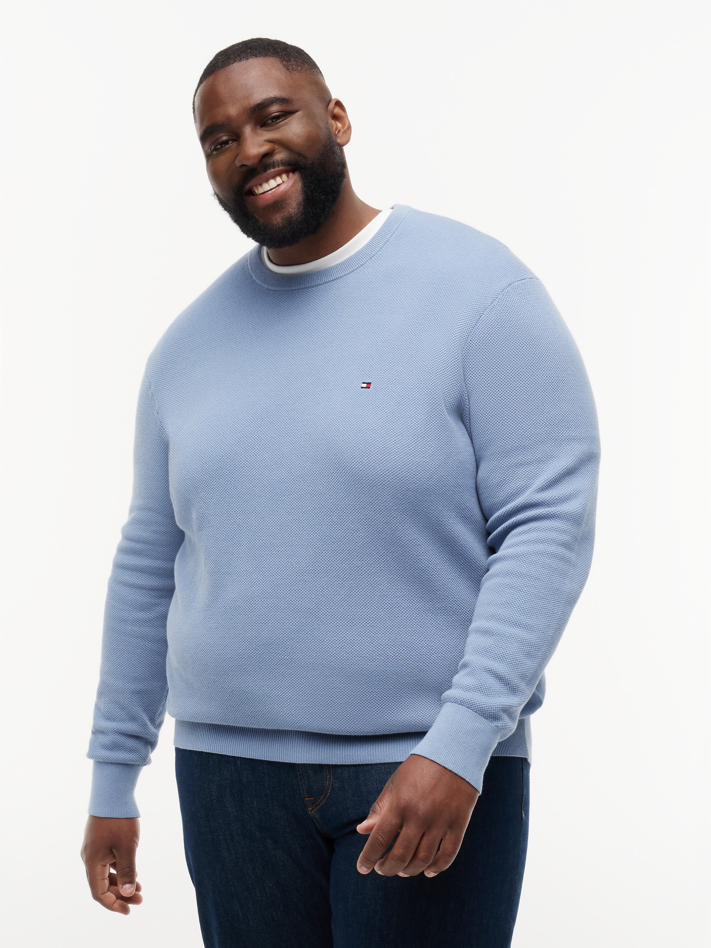Tommy Hilfiger Big & Tall Rundhalspullover "ESSENTIAL STRUCTURE CREW NECK" Große Größen, regular fit