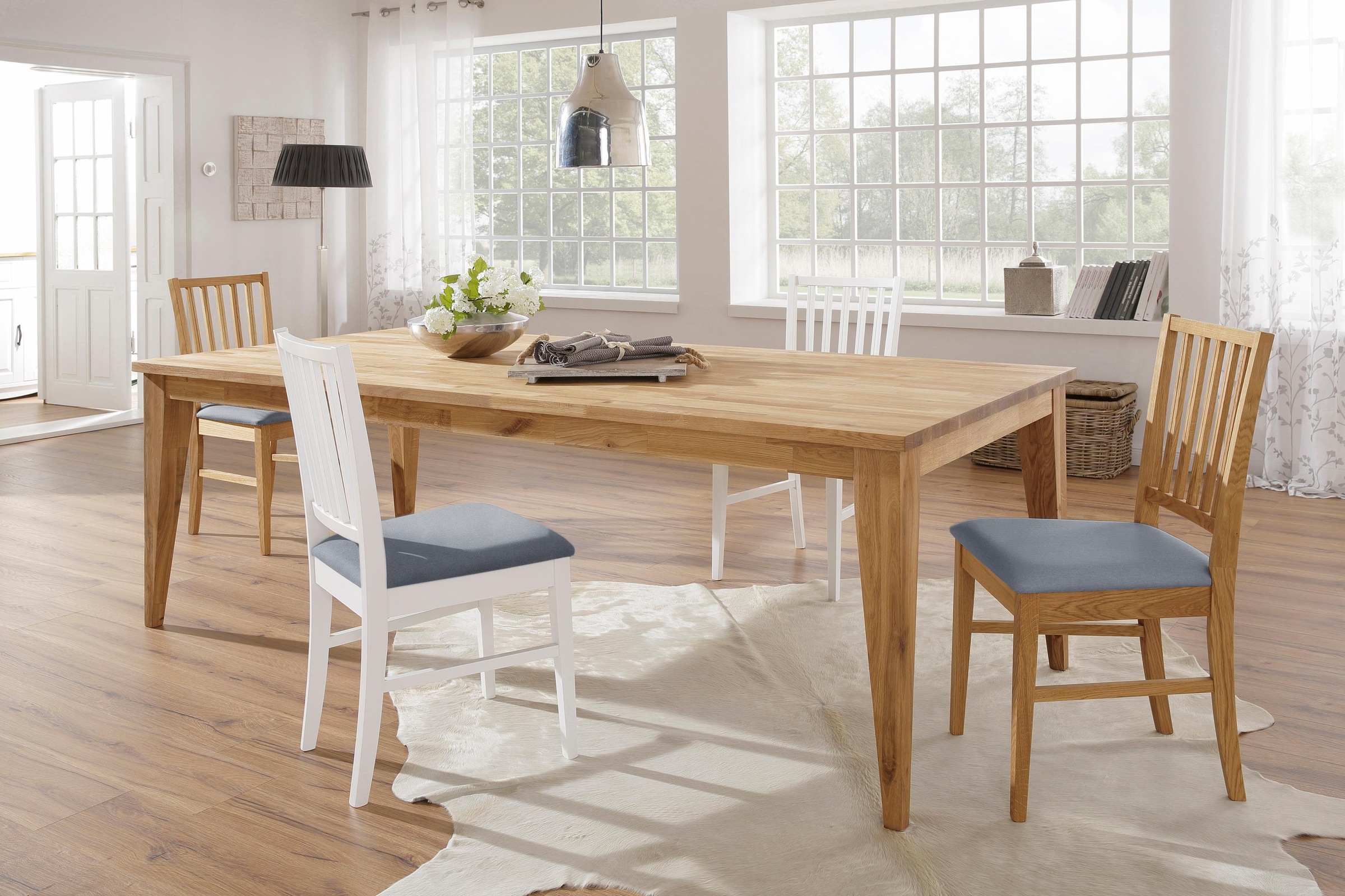Home affaire Esszimmerstuhl »Ruanda Küchenstuhl TOPSELLER«, (Set), 2 St., Webstoff, im 2er, 4er oder 6er-Set, Holzstuhl