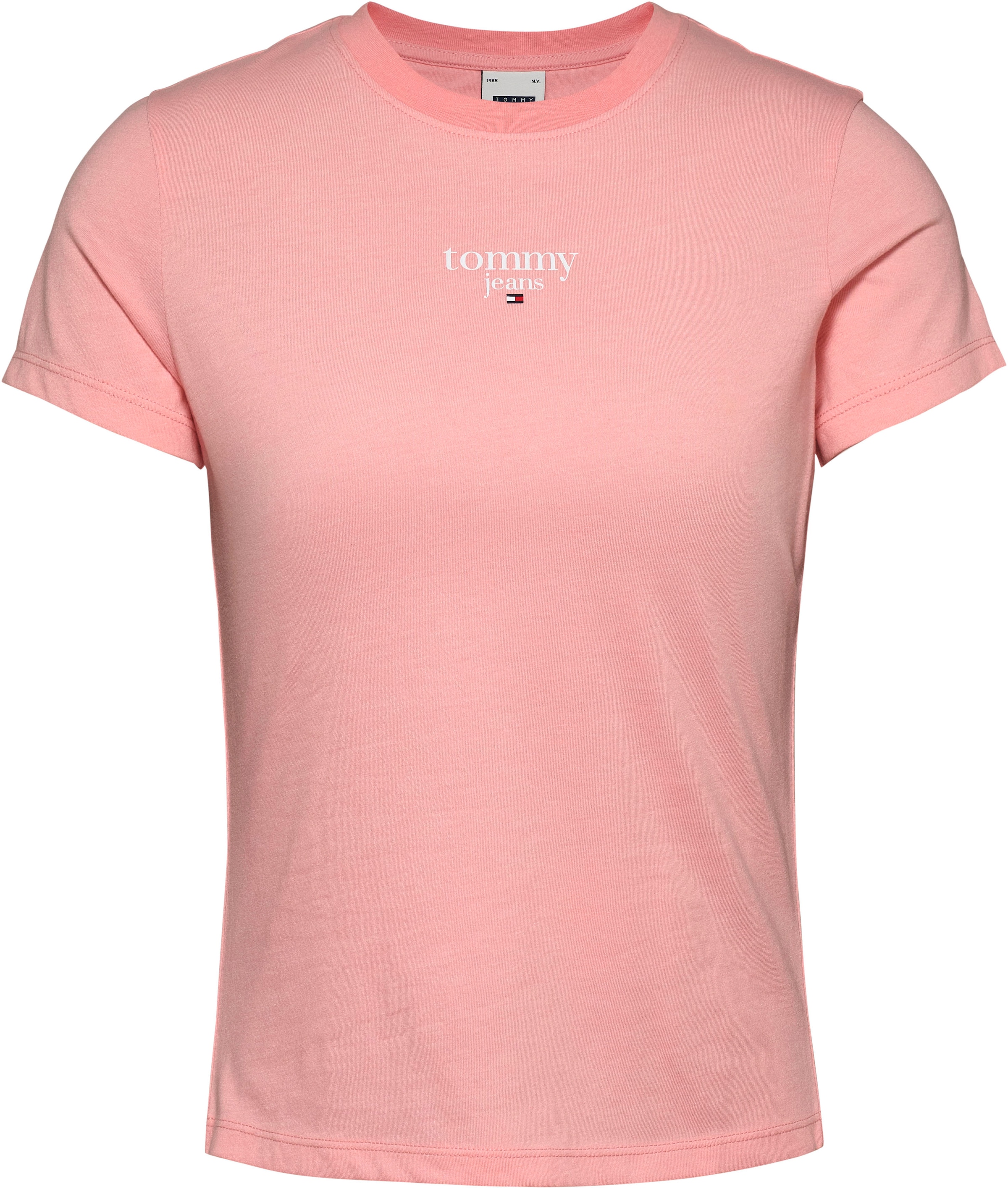 Tommy Jeans Rundhalsshirt »TJW SLIM ESSENTIAL LOGO 1 SS EXT«, mit Tommy Jeans Logoschriftzug, Rundhals