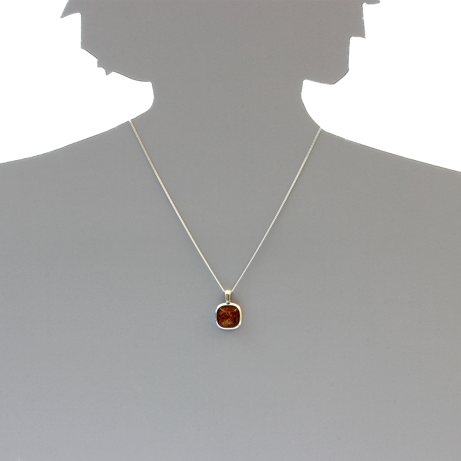OSTSEE-SCHMUCK Kettenanhänger »- Classic 14x14 mm - Silber 925/000 - Bernstein«