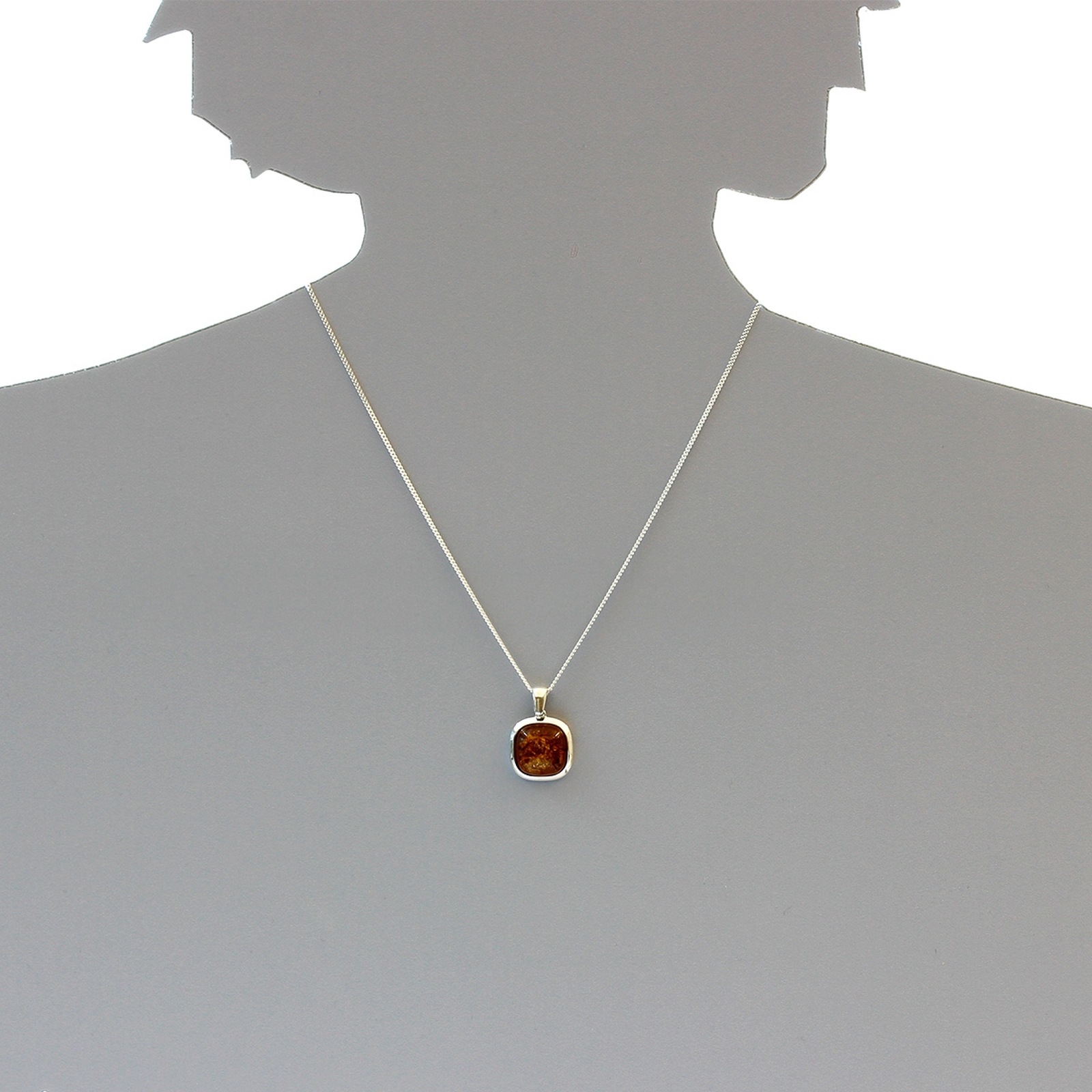 Kettenanhänger OSTSEE-SCHMUCK "Ostsee-Schmuck Anhänger Classic 14x14 mm", weiß, Schmuckanhänger, Damen, 25 x 17mm, Silber 925 (Sterlingsilber), 3,2 g, Kettenanhänger 2