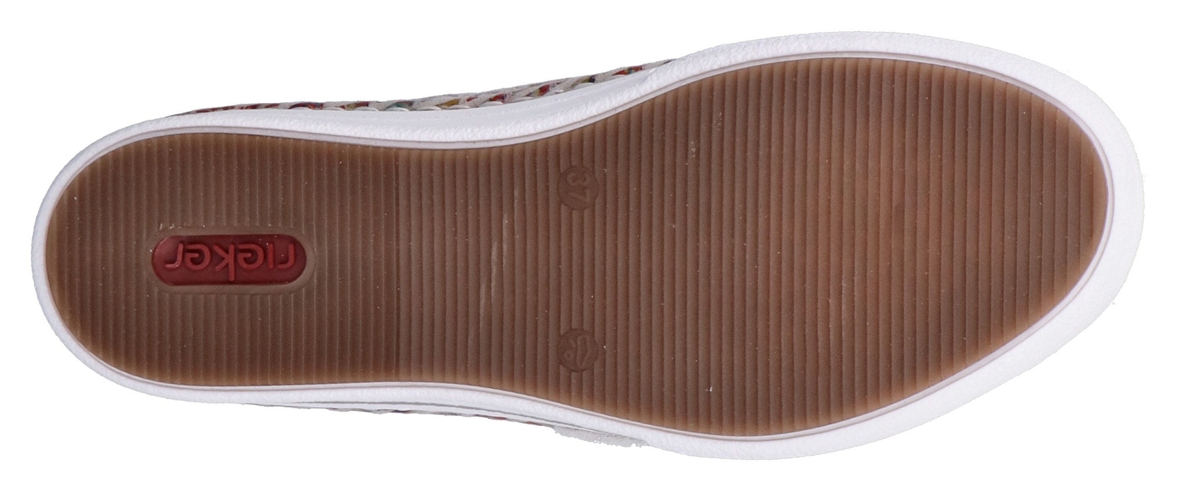 Rieker Slip-On Sneaker, Schlupfschuh, Halbschuh, Freizeitschuh mit gepolstertem Schaftrand