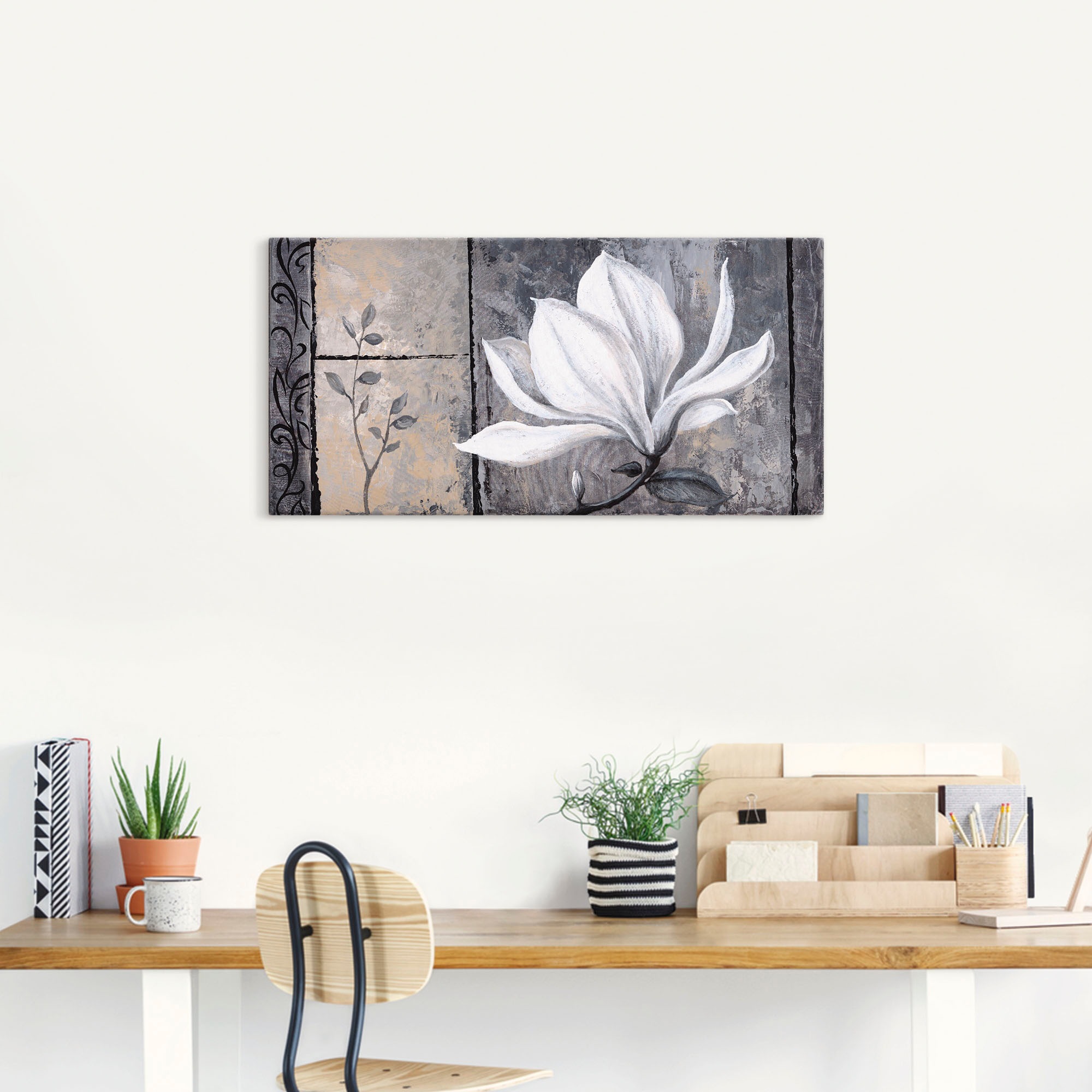 Artland Leinwandbild "Klassische Magnolie" Blumen 1 Stk. tlg. auf Holzrahme günstig online kaufen