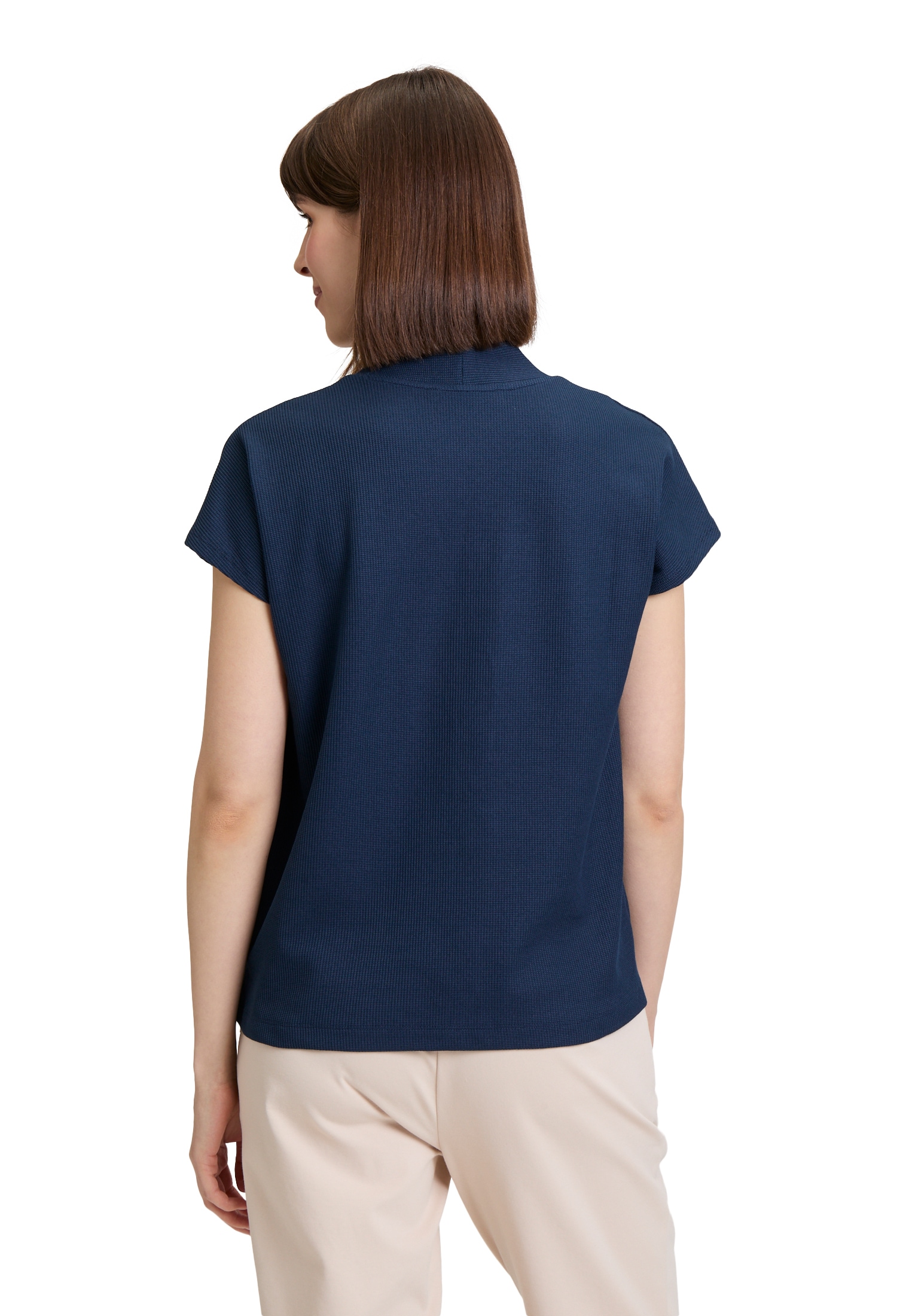 Betty&Co Kurzarmshirt »Betty & Co Casual-Shirt mit V-Ausschnitt«, (1 tlg.), Struktur
