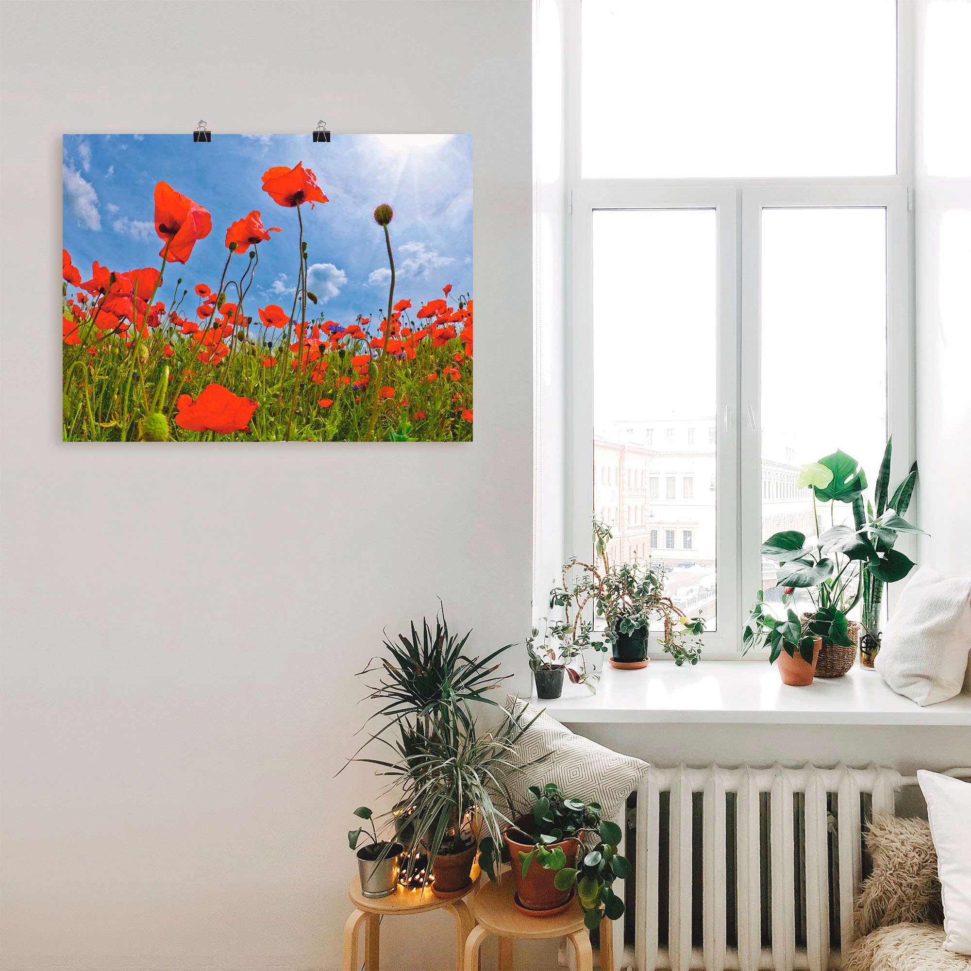 Artland Poster »Mohnblumenfeld«, Blumen, (1 St.), als Leinwandbild, Wandaufkleber oder Poster in versch. Größen