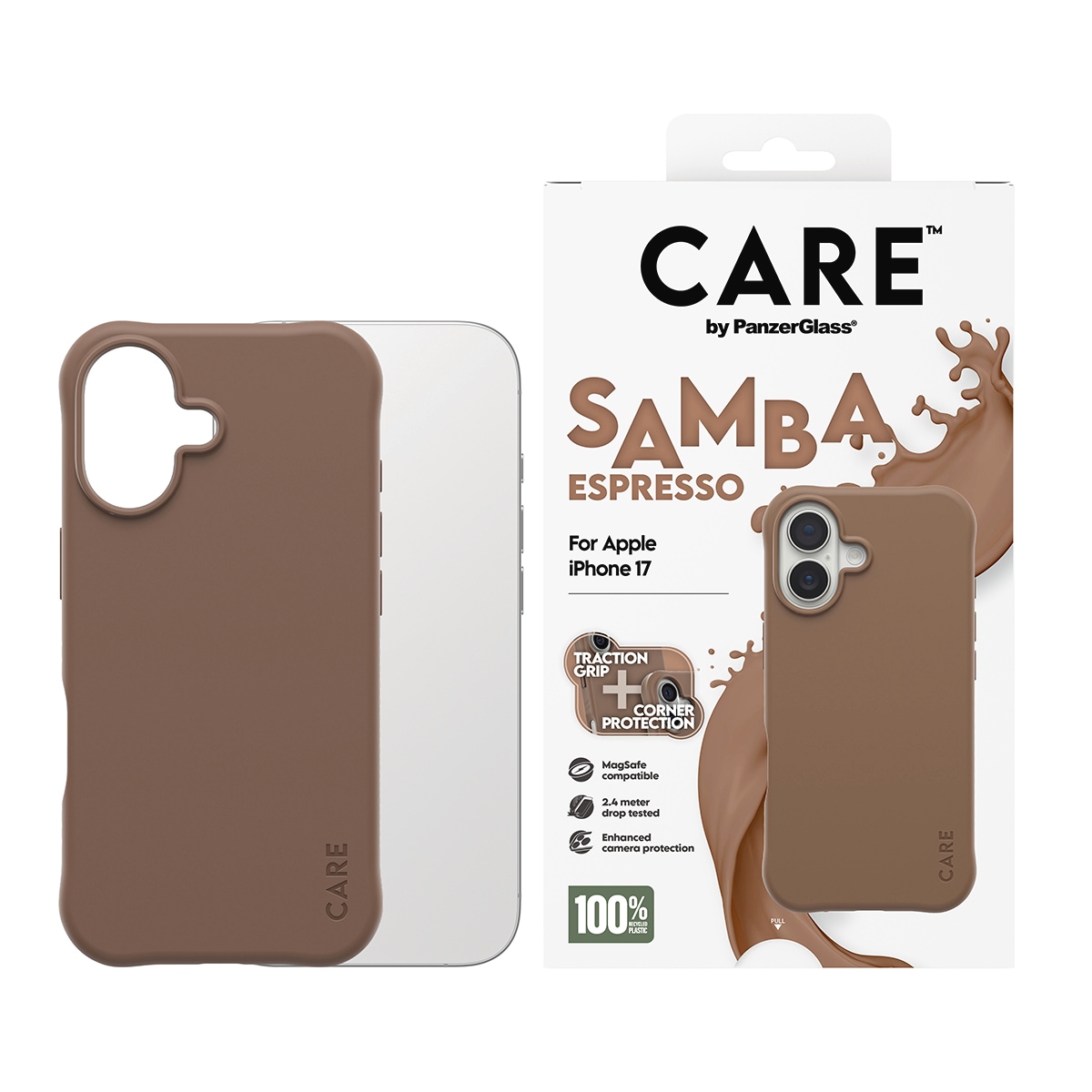 CARE by PanzerGlass Handyhülle »Samba MagSafe Case für Apple iPhone 17« Apple iPhone 17 Backcover, Schutzhülle, Handyschutzhülle, Case, Schutzcase, stoßfest