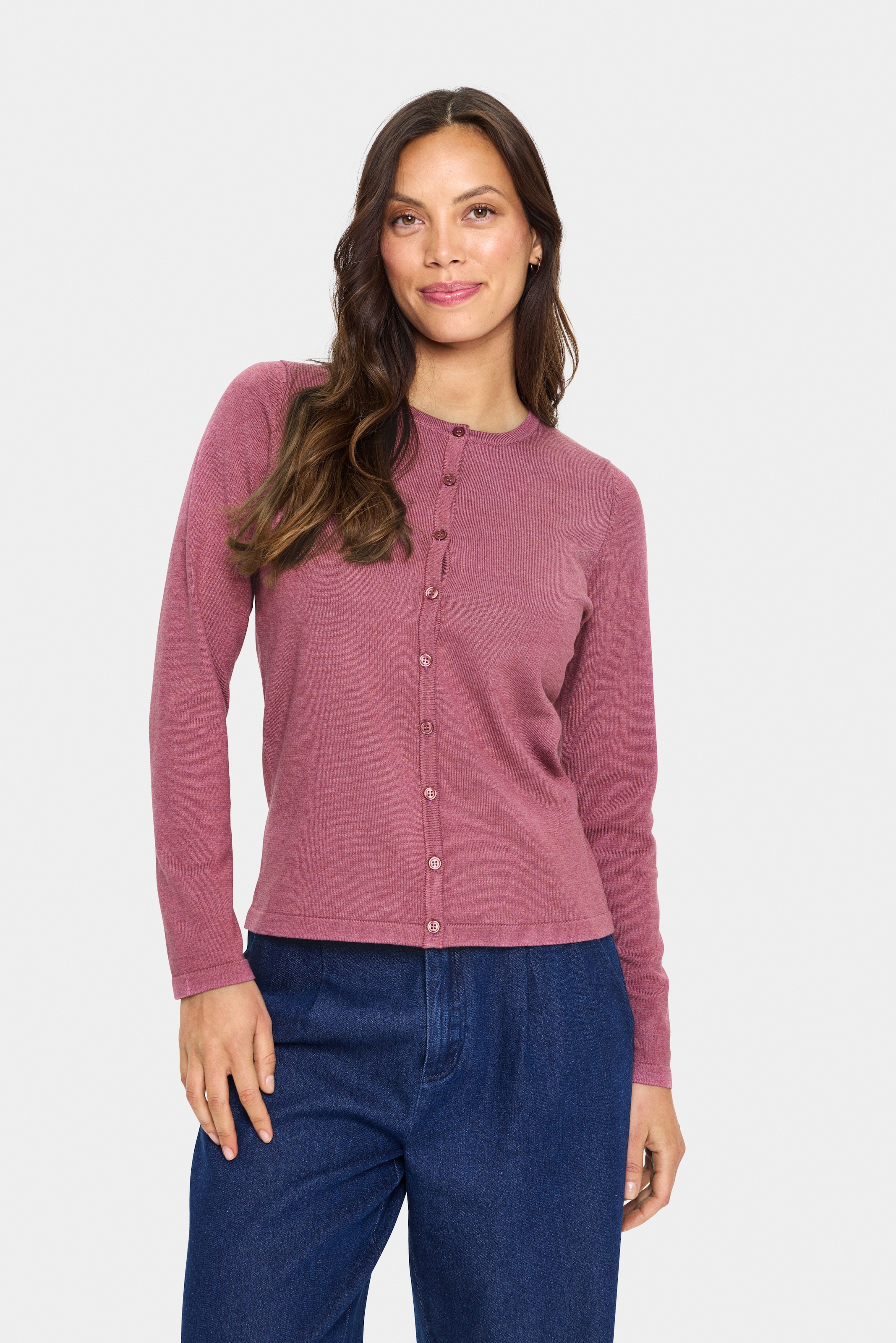 Saint Tropez Strickjacke "A8661, MilaSZ R-Neck Cardigan" Viskose Feinstrick günstig online kaufen