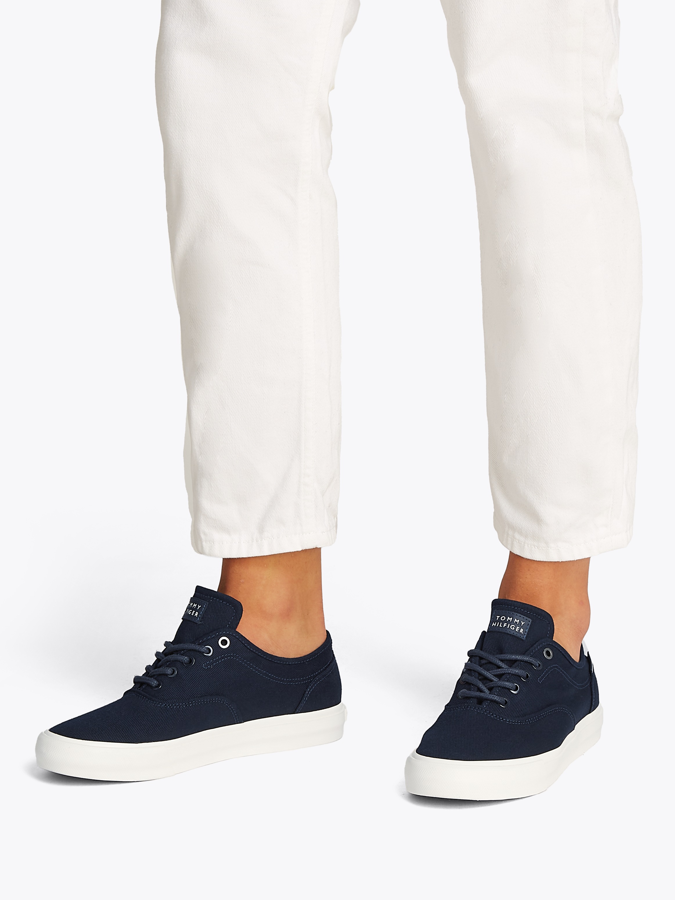 Tommy Hilfiger Sneaker "TH HI VULC LOW OXFORD TWILL", Freizeitschuh, Halbsc günstig online kaufen