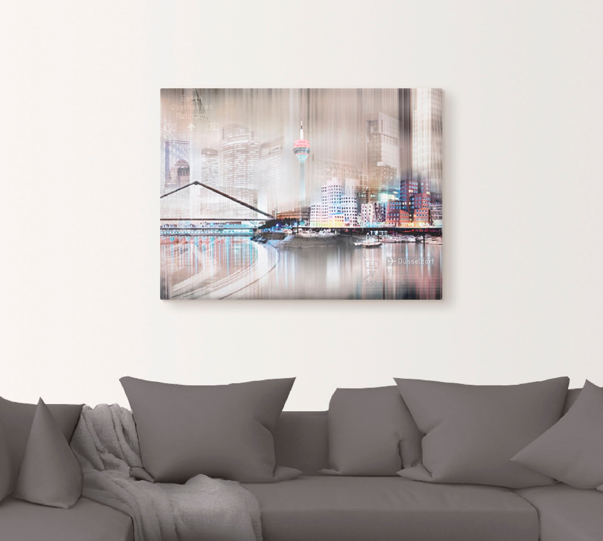 Artland Leinwandbild »Düsseldorf Skyline Collage IV«, Deutschland, (1 St.), günstig online kaufen