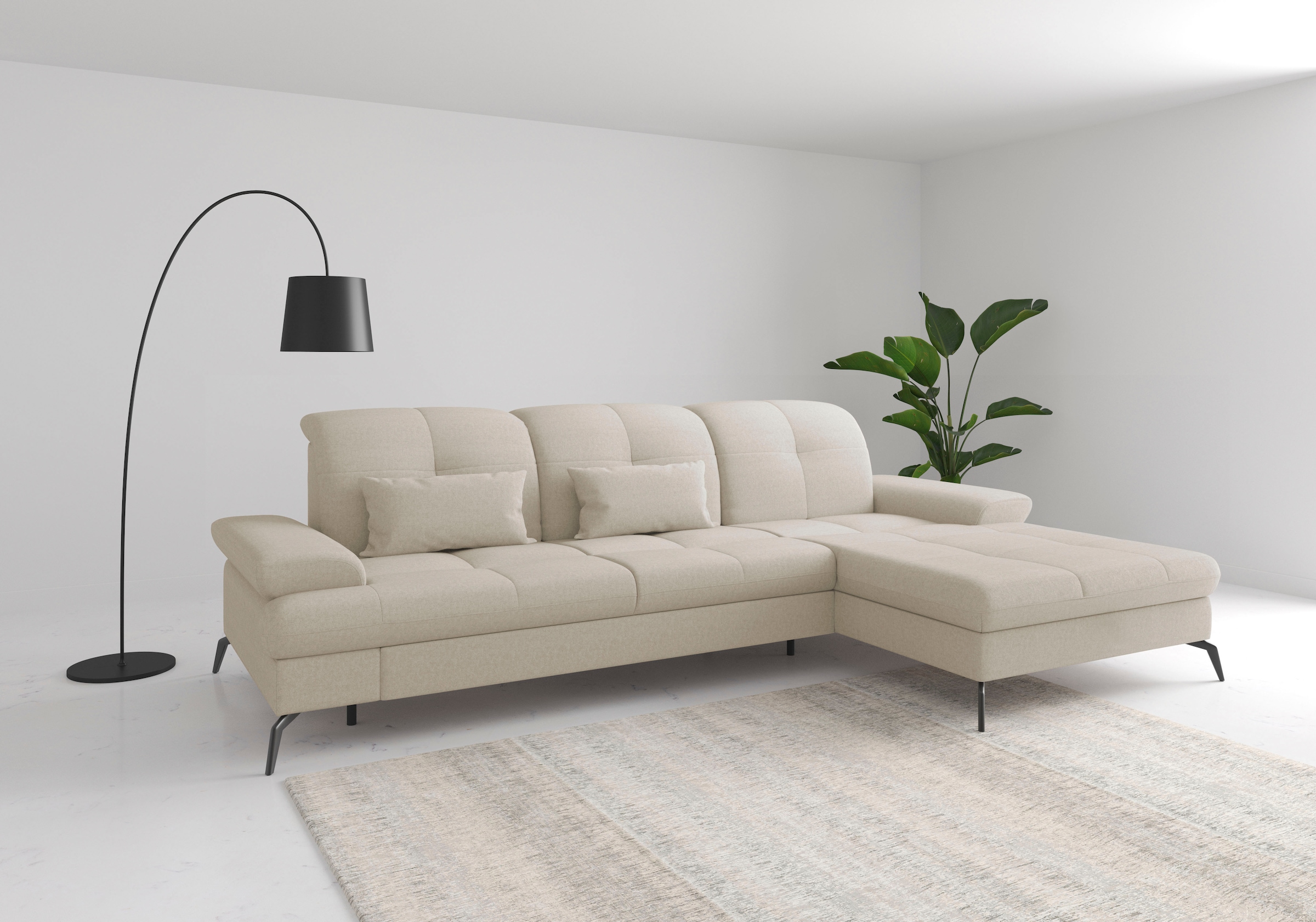 sit&more Ecksofa "Amica, L-Form, inkl. Sitztiefenverstellung & Armteilverstellung" wahlweise mit Schlaffunktion, Bettkasten und Kopfteilverstellung