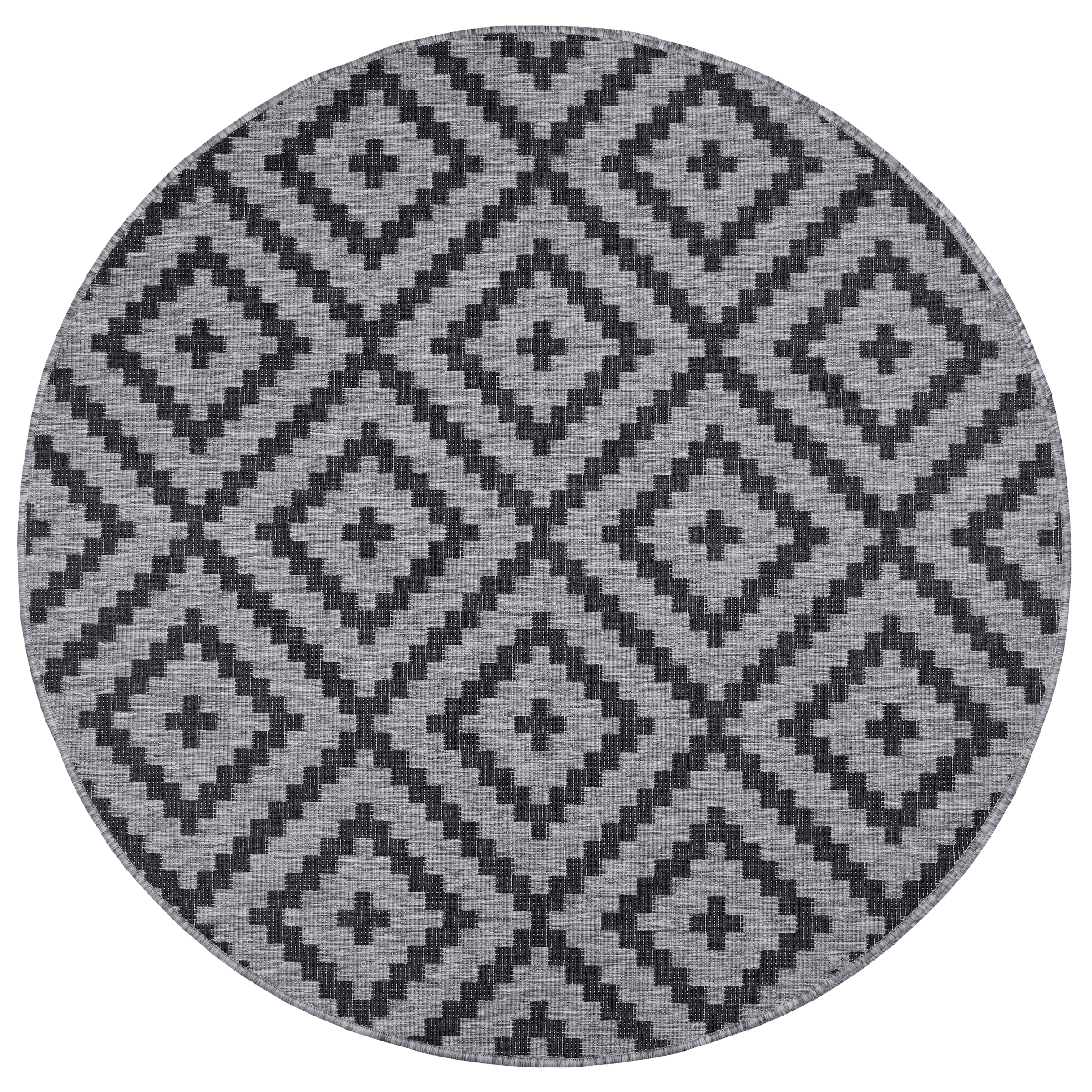 my home Teppich »Ronda Wendeteppich«, rund, 5 mm Höhe, Sisal-Optik, Flachgewebe, In- und Outdoor, geometrisches Boho Design