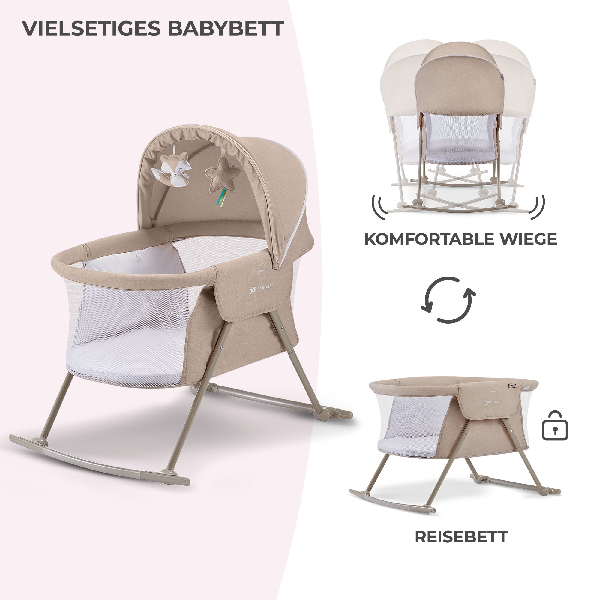 Thumbnail - Kinderkraft Baby-Reisebett "LOVI"