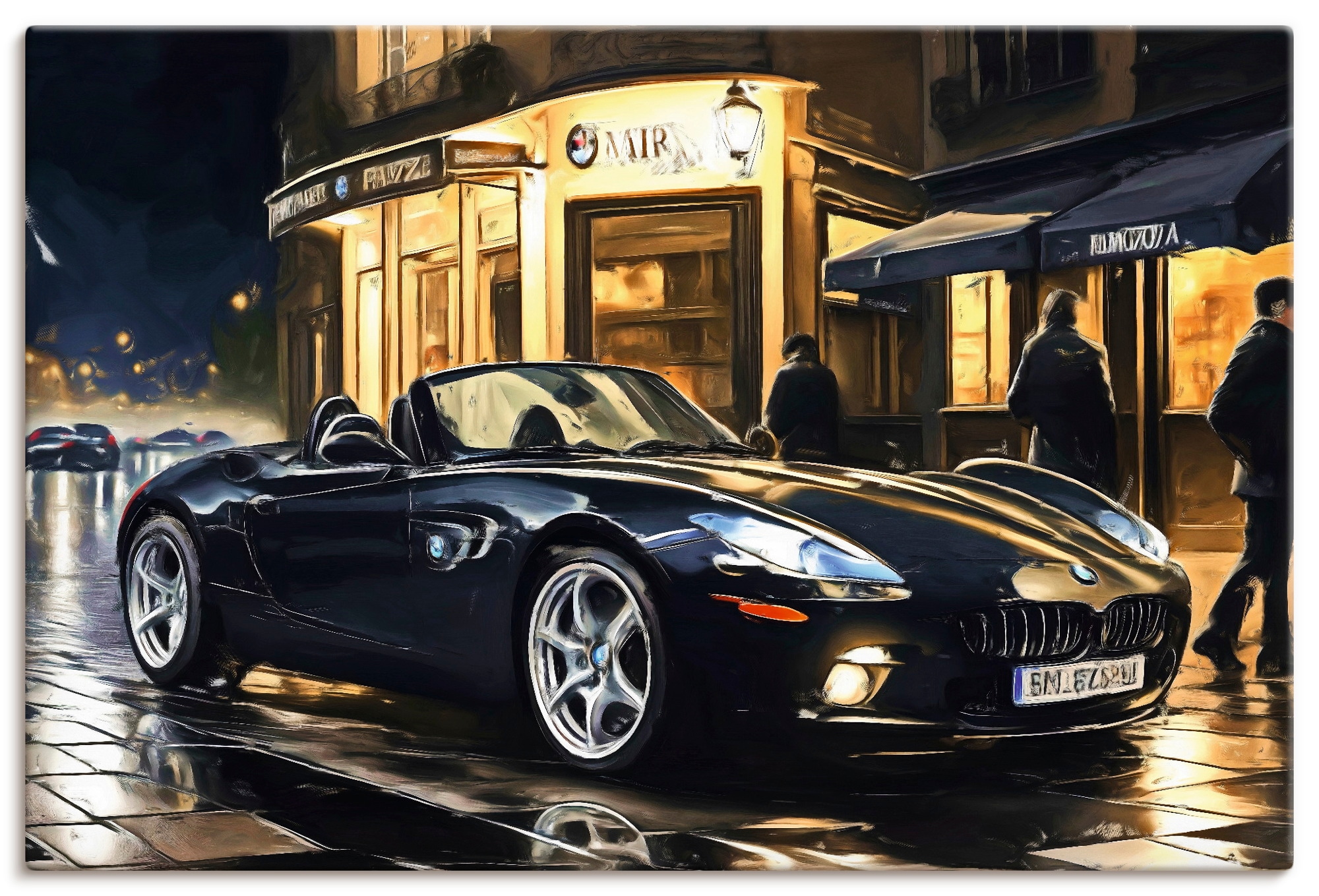 Artland "BMW Z8 nachts in Paris" Auto 1 Stk. tlg. als Alubild, Leinwandbild, Poster, Wandaufkleber in verschied. Größen