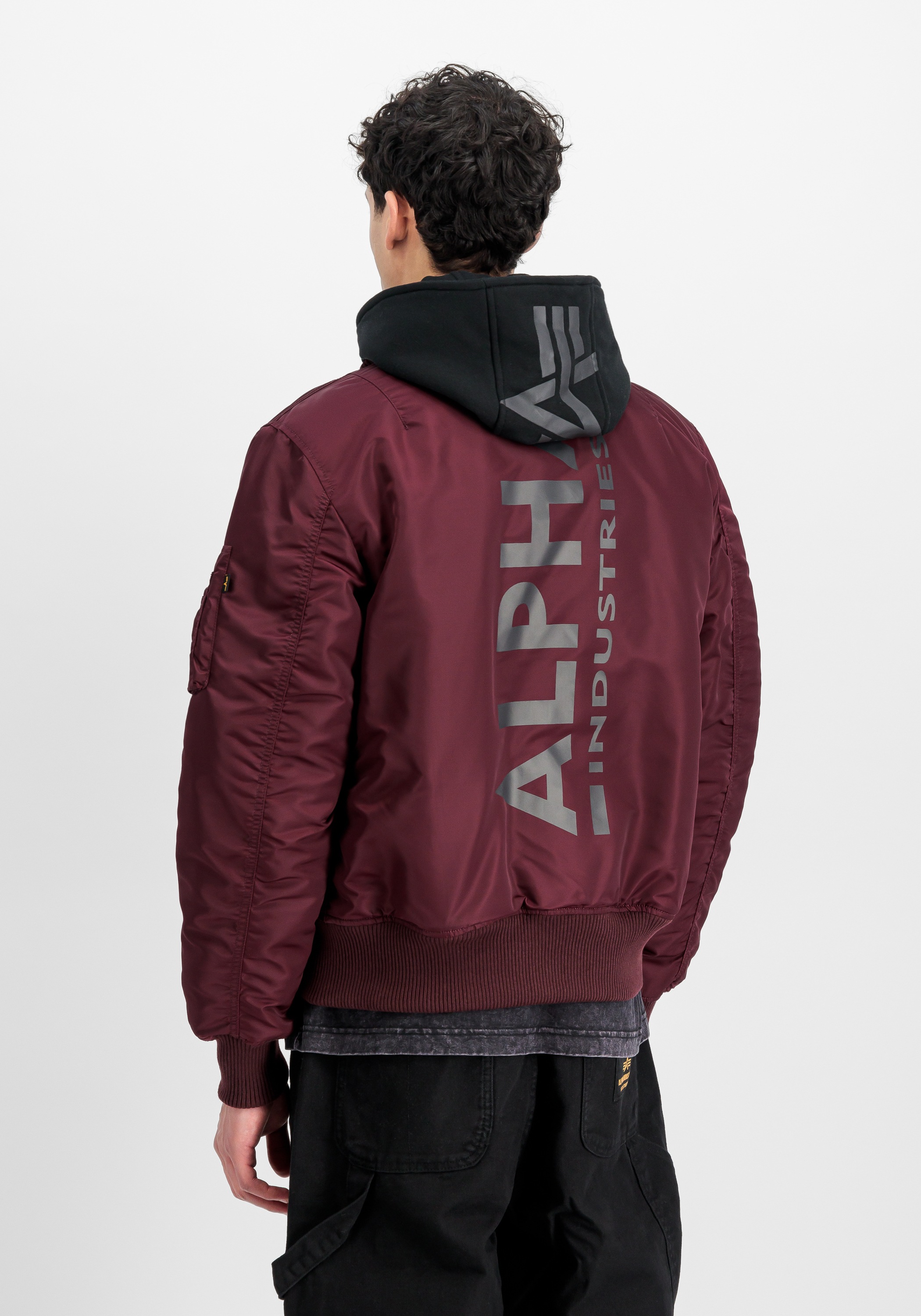 Alpha Industries Bomberjacke »Alpha Industries Men - Bomber Jackets MA-1 Zip Hood Backprint«