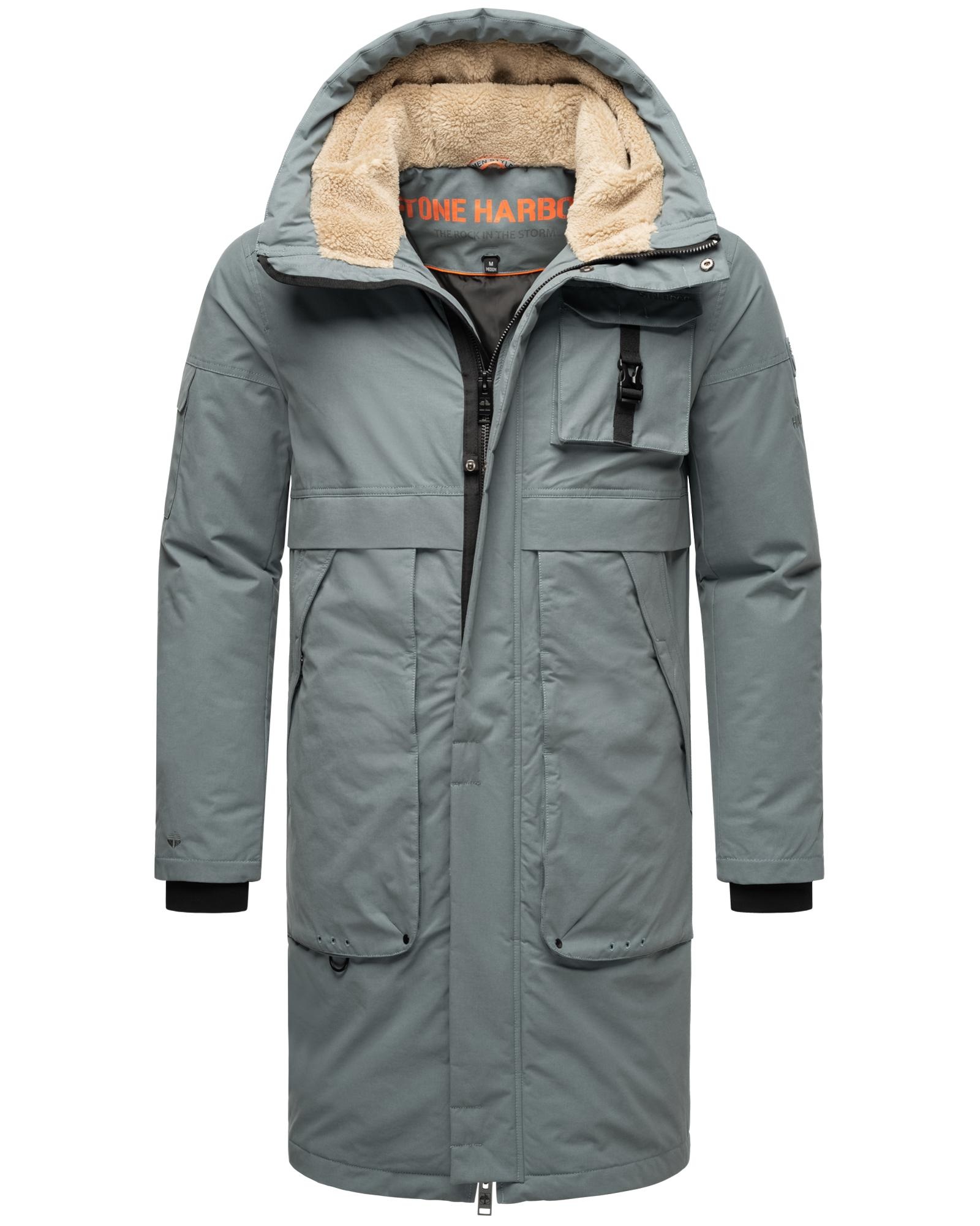 Stone Harbour Wintermantel »Cyriaan XX«, Langer Herren Winterparka mit großen Eingrifftaschen