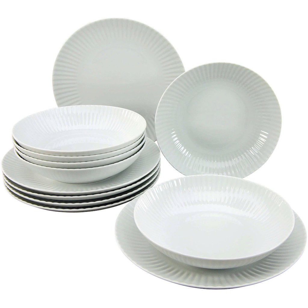 CreaTable Tafelservice »Geschirr-Set ALLEGRA«, (Set, 12 tlg., Teller Set für 6 Personen)