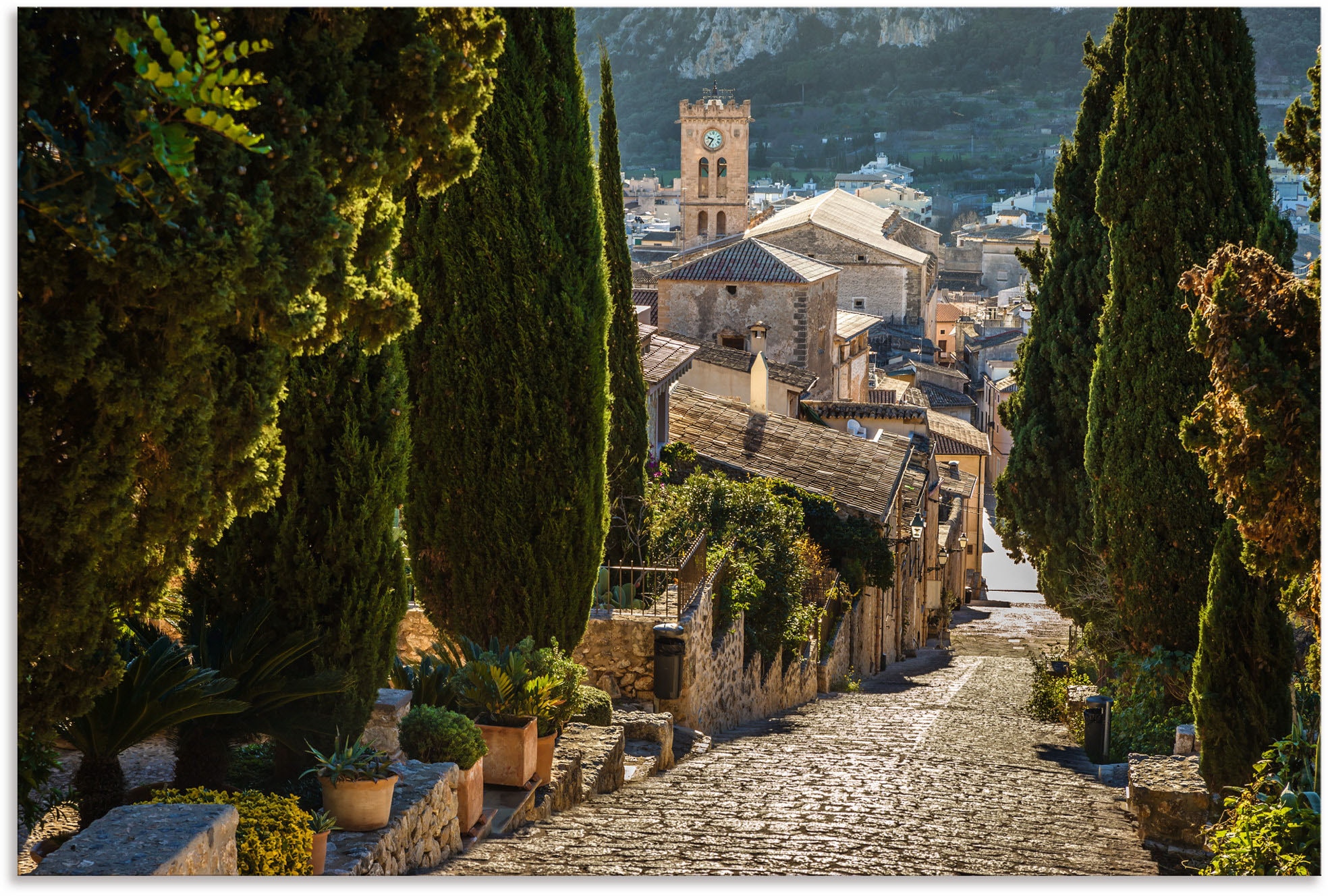 Artland Wandbild "Blick vom Kalvarienberg auf Pollenca", Mallorca, (1 St.), als Alubild, Outdoorbild, Leinwandbild in ve