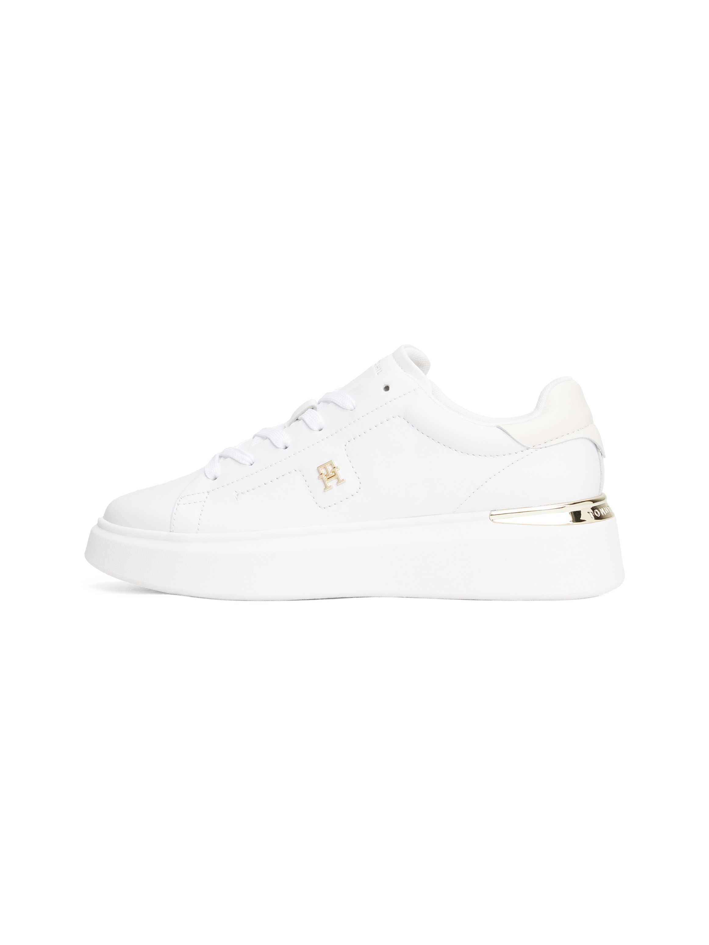 Tommy Hilfiger Keilsneaker »TH FASHION COURT SNEAKER«, Freizeitschuh, Halbschuh, Schnürer mit goldfarbenen Details