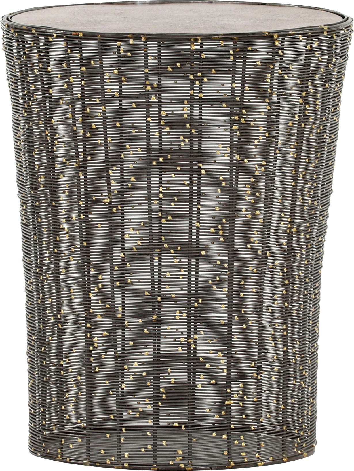 Gutmann Factory Beistelltisch "Coffee, Bestelltisch, rund Ø 37 cm" Couchtisch, Wohnzimmertisch mit fein gearbeiteten goldfarbenen Details