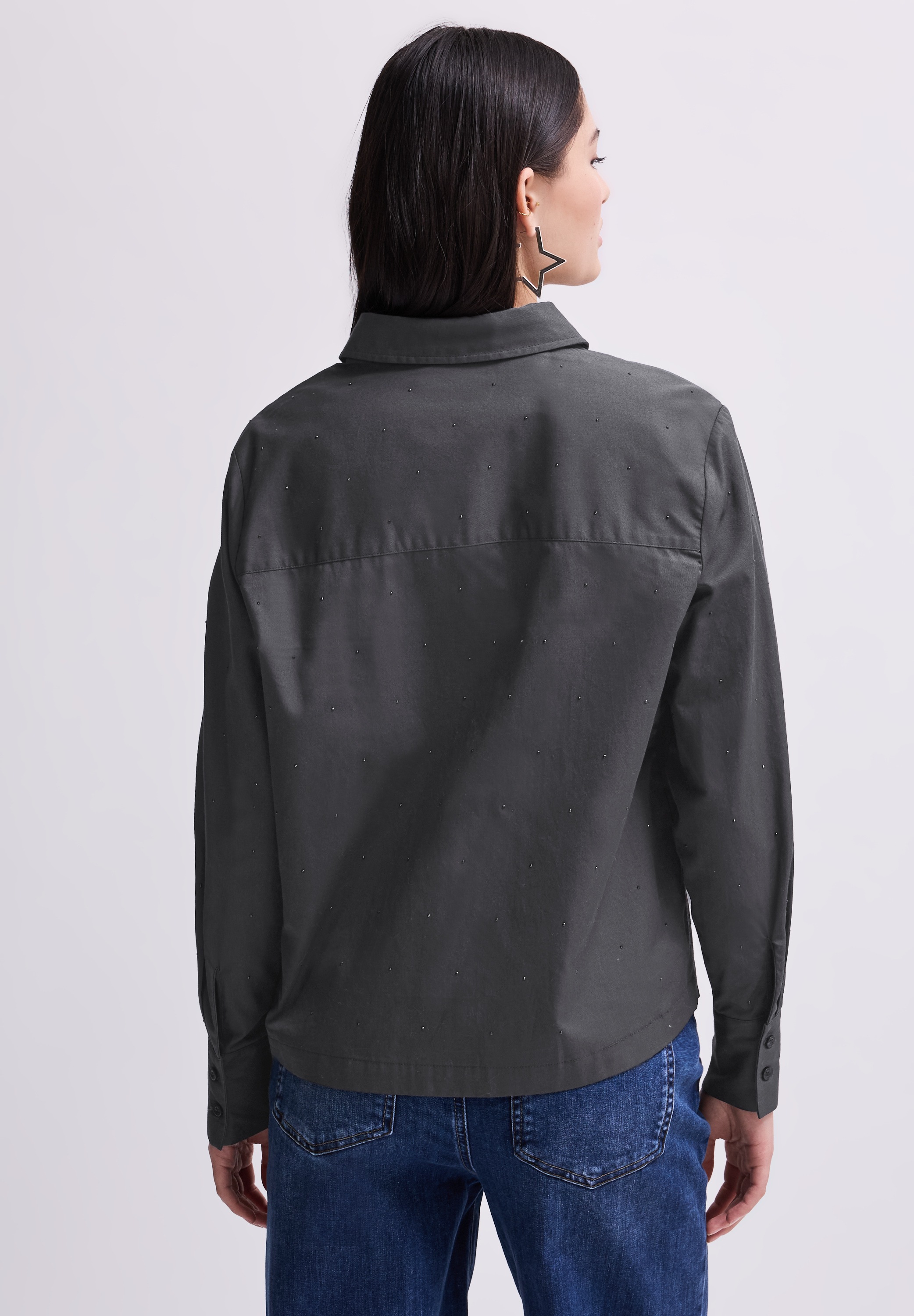 STREET ONE STUDIO Hemdbluse, mit Glitzersteinen