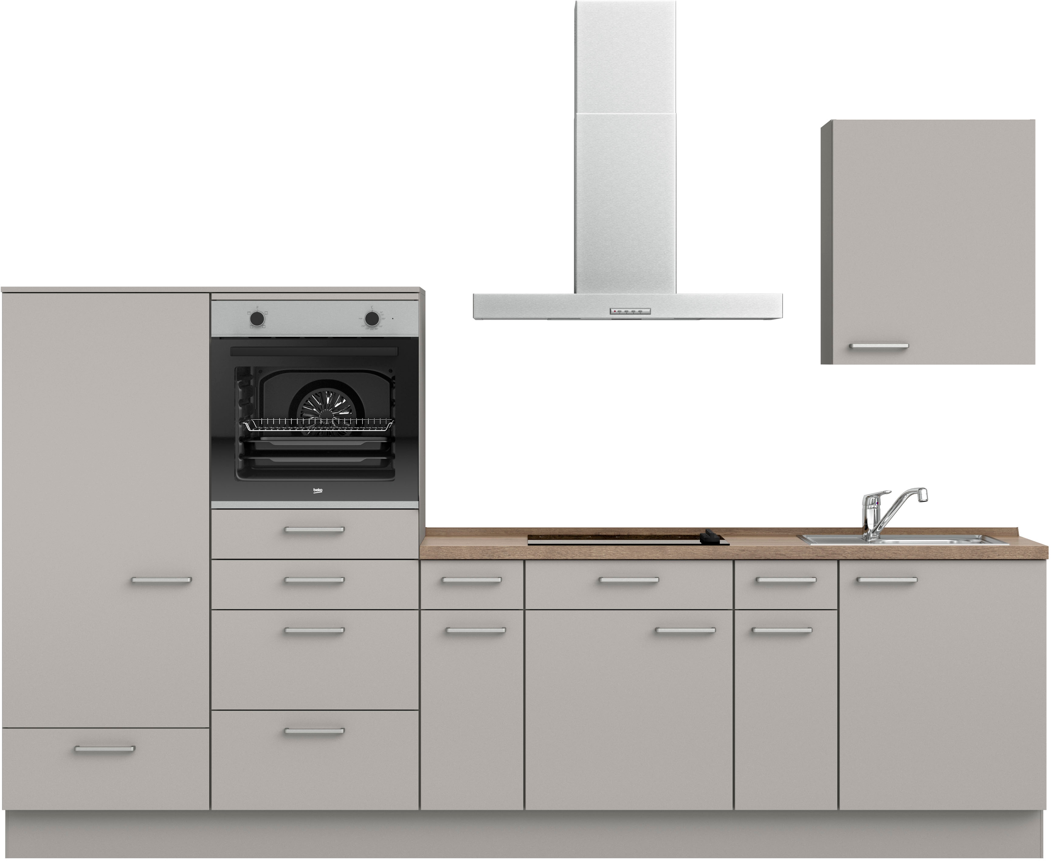 nobilia Küchenzeile ""Touch I", NEU: individuell anpassbar mit gratis Profi-Beratung" vormontiert, Breite 300 cm, Ausrichtung wählbar, wahlw. mit E-Geräten
