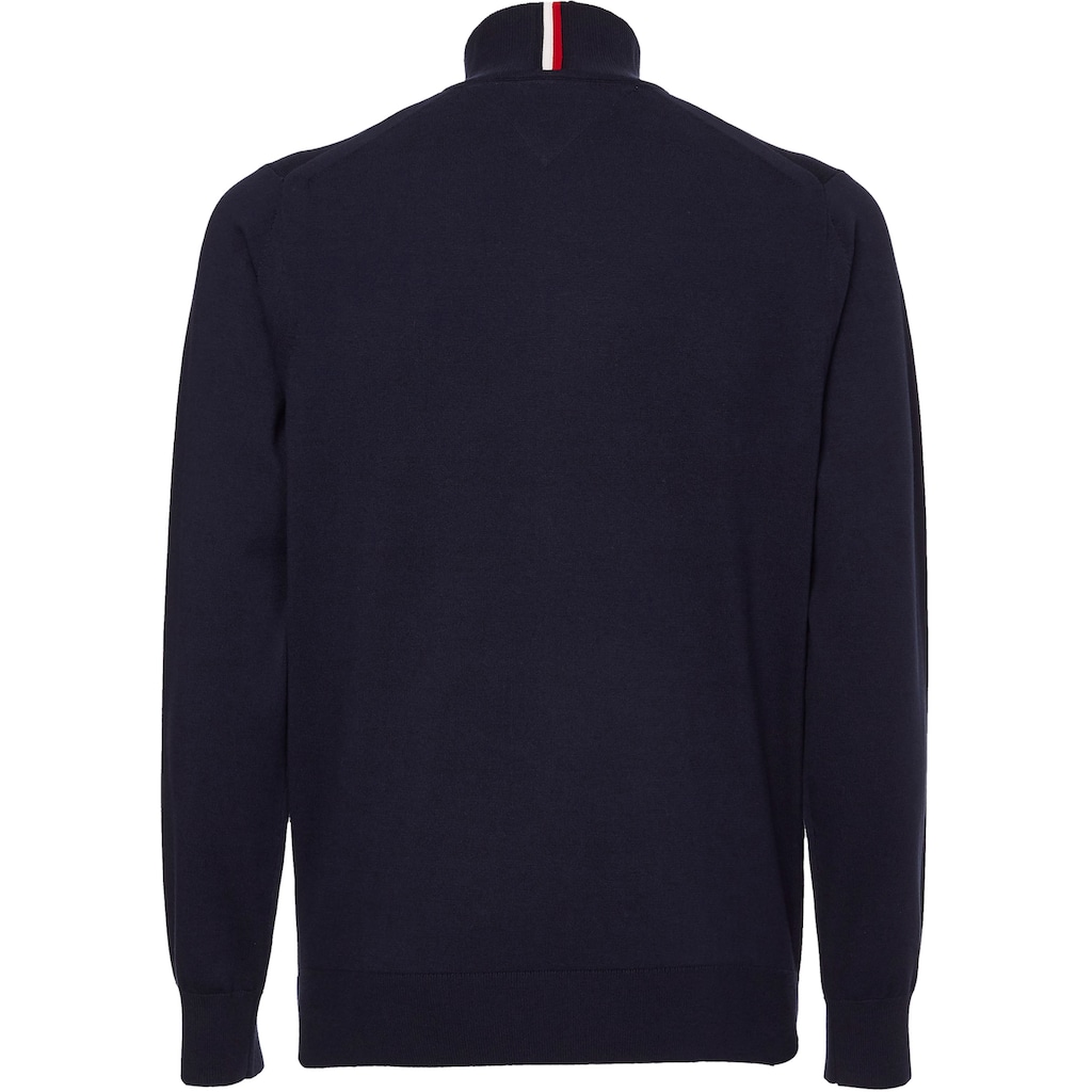 Tommy Hilfiger Strickjacke »1985 ZIP THROUGH«, mit Rippbündchen