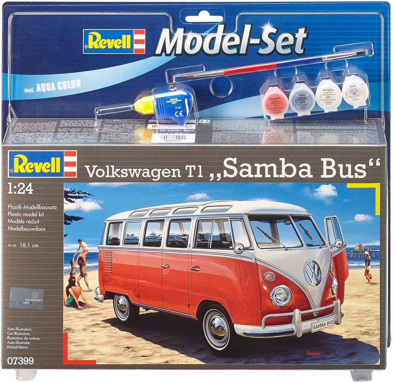 Revell® Modellbausatz »Model Set VW T1 Samba Bus«, 1:24, Made in Europe