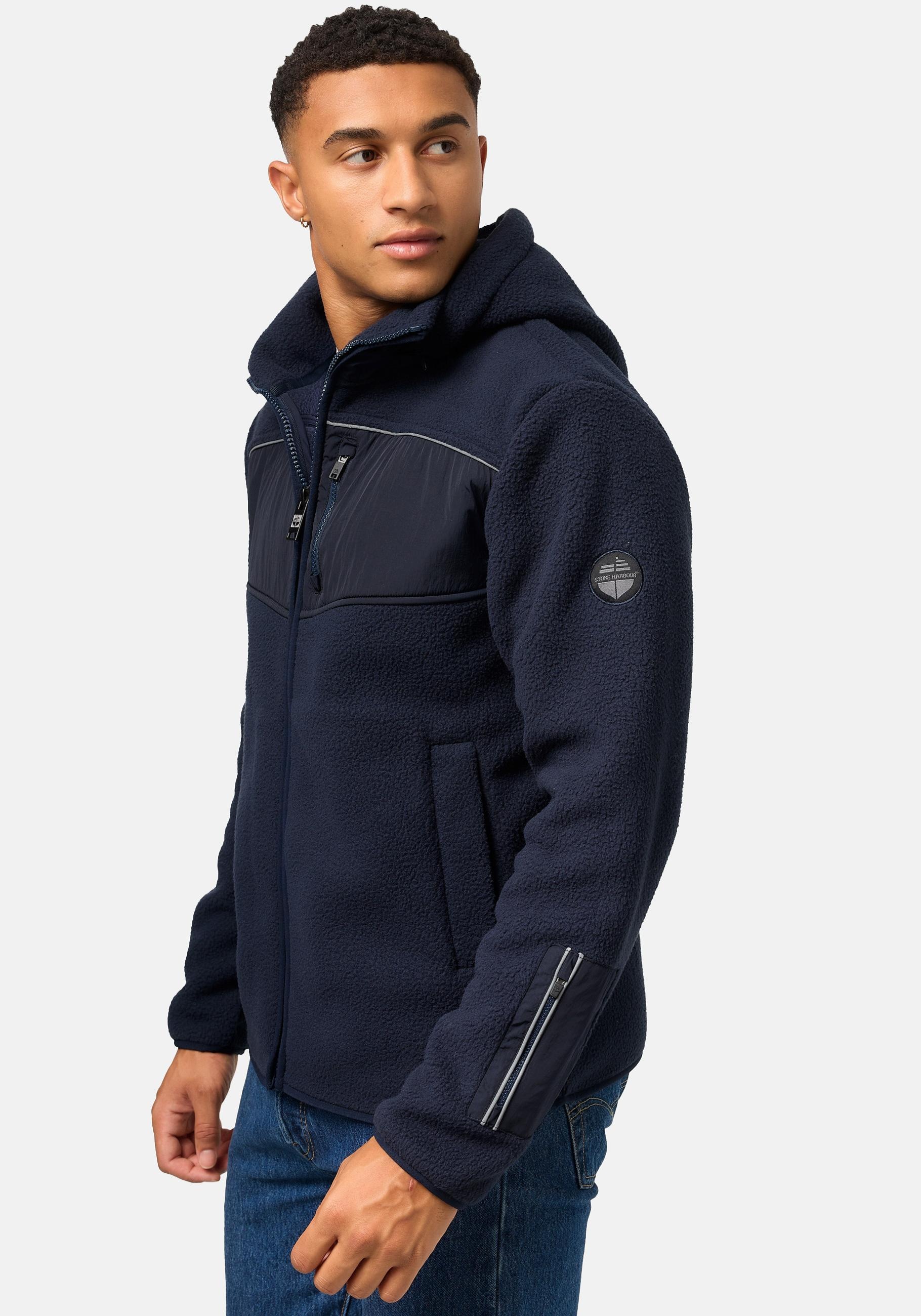Stone Harbour Fleecejacke »Illian«, mit Kapuze, Sportliche Herren Fleece-Outdoorjacke mit Kapuze