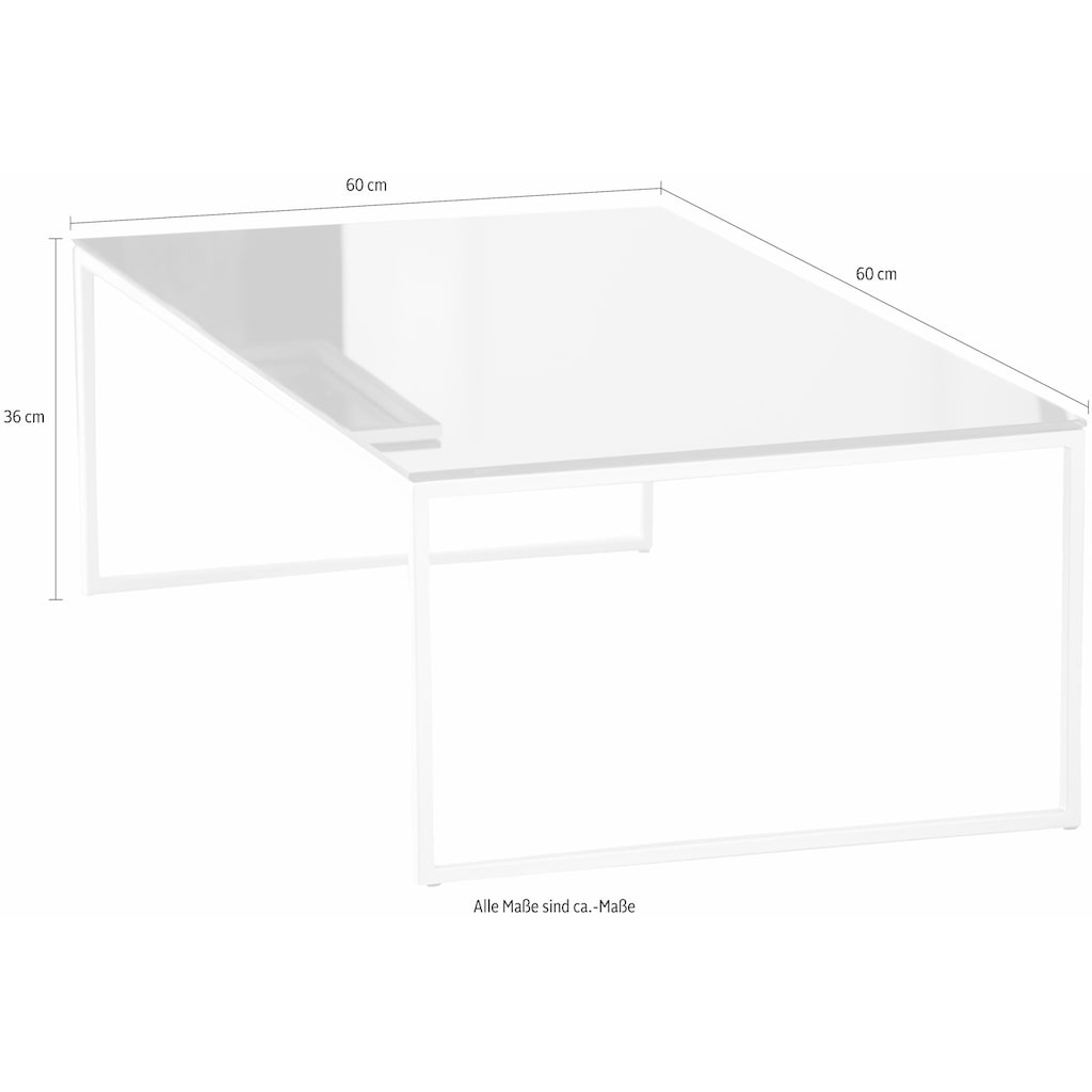 jankurtz Couchtisch »classico«, mit Metallkufen, in 2 Farben, Maße (B/T/H): 60/60/36 cm